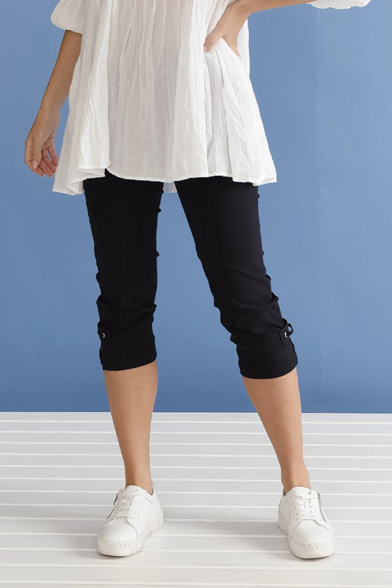 Air-Lite Navy Stretch Capri Pants - Image 8