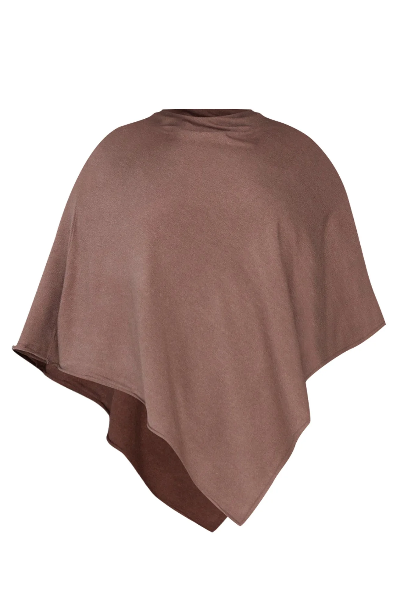Amy Chocolate Wool Blend Poncho - Image 3