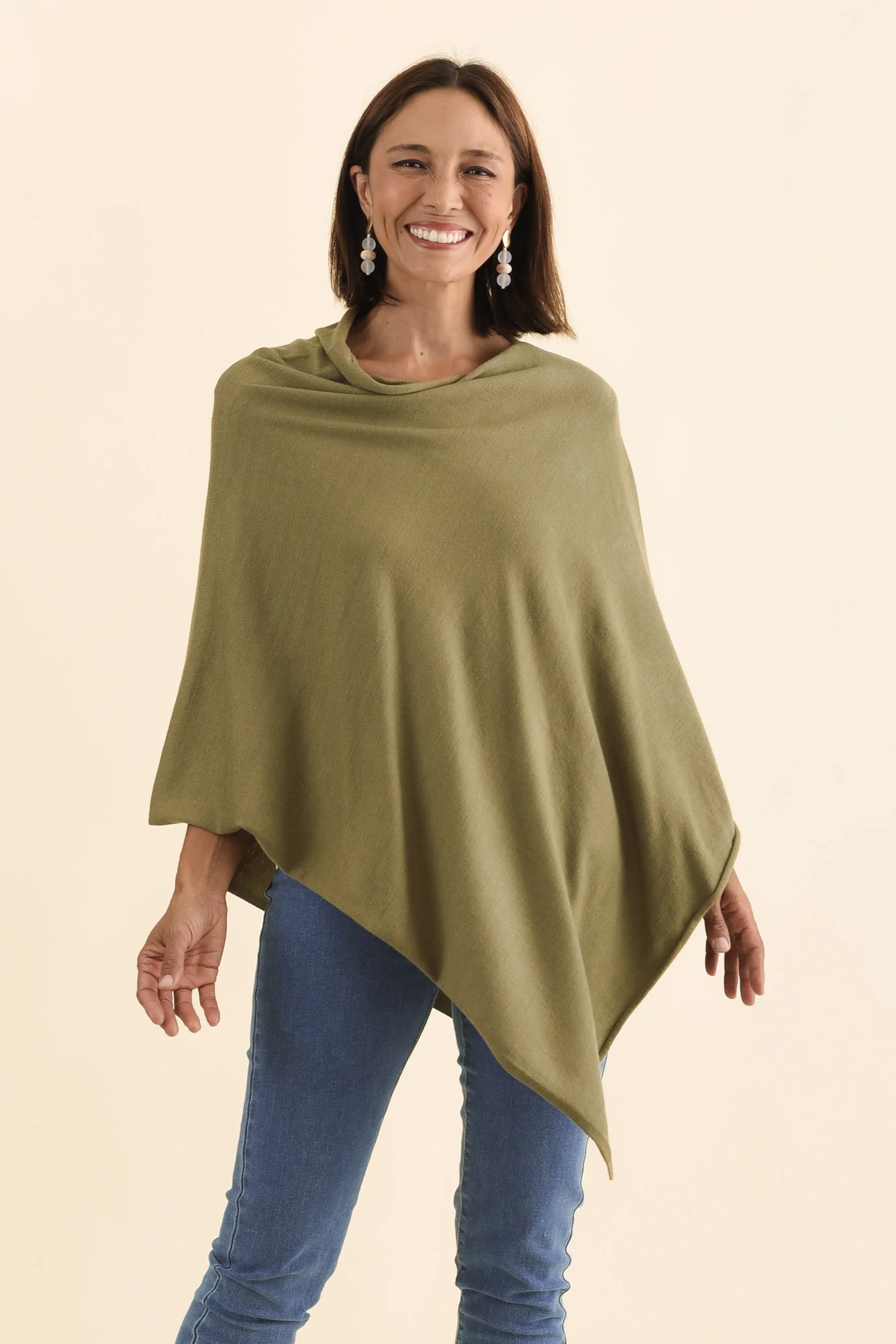 Amy Green Wool Blend Poncho