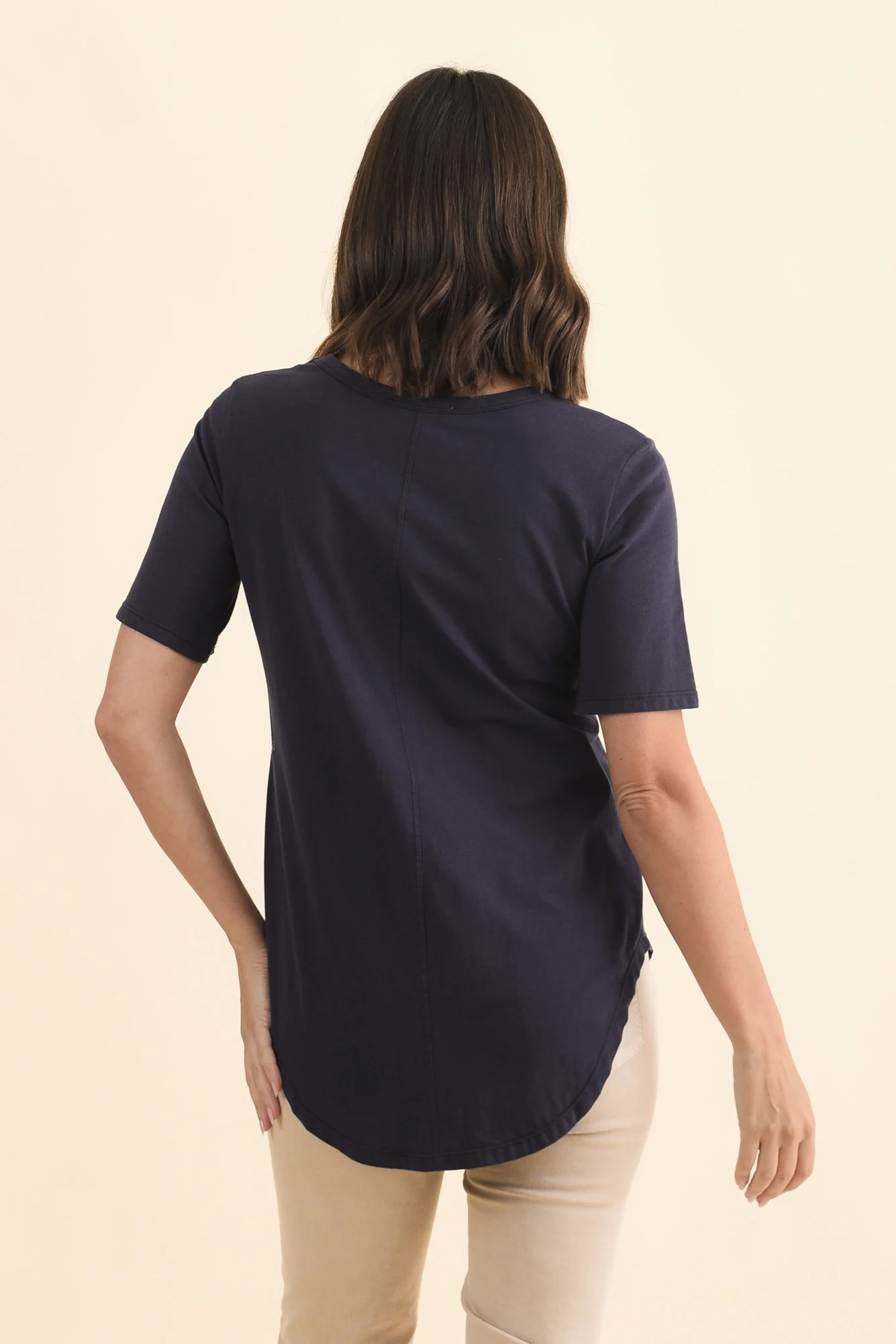 Ariana Navy Cotton Tee - Image 5