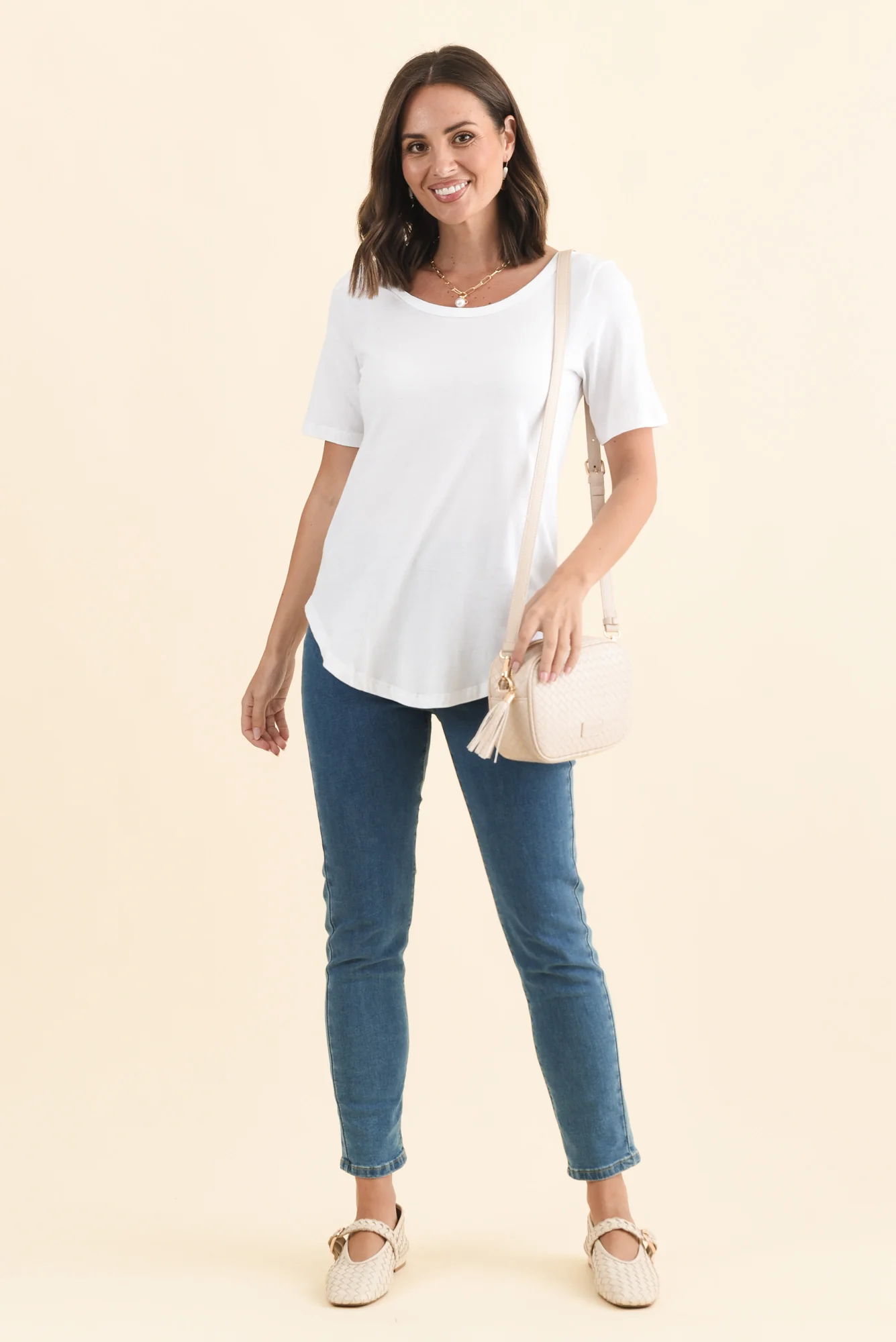 Ariana White Cotton Tee - Image 2