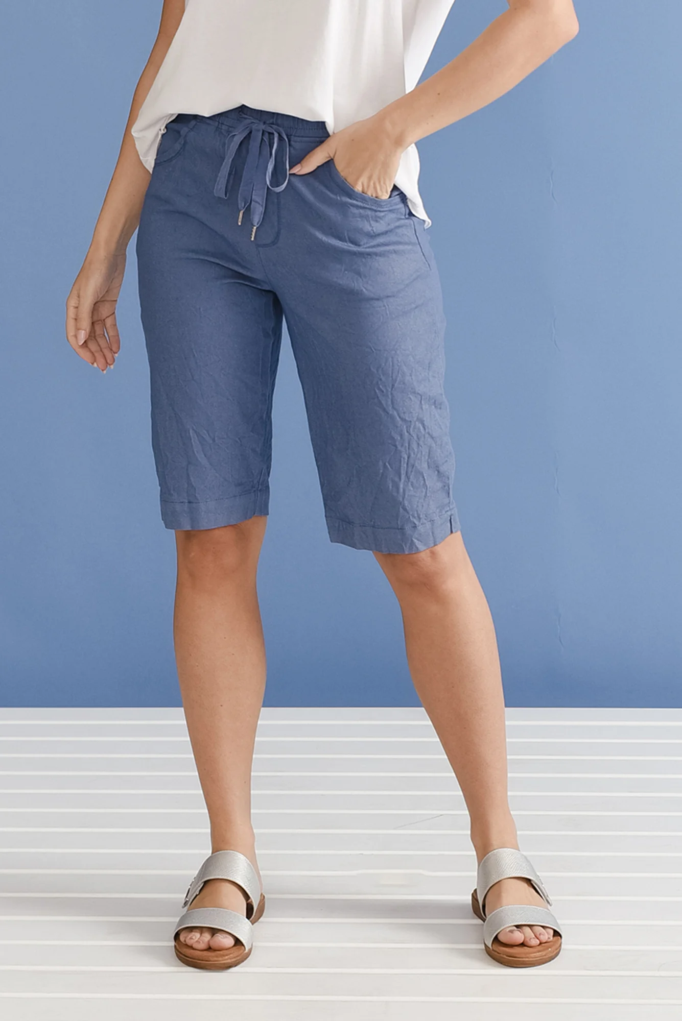 Asha Blue Travel Shorts - Image 12