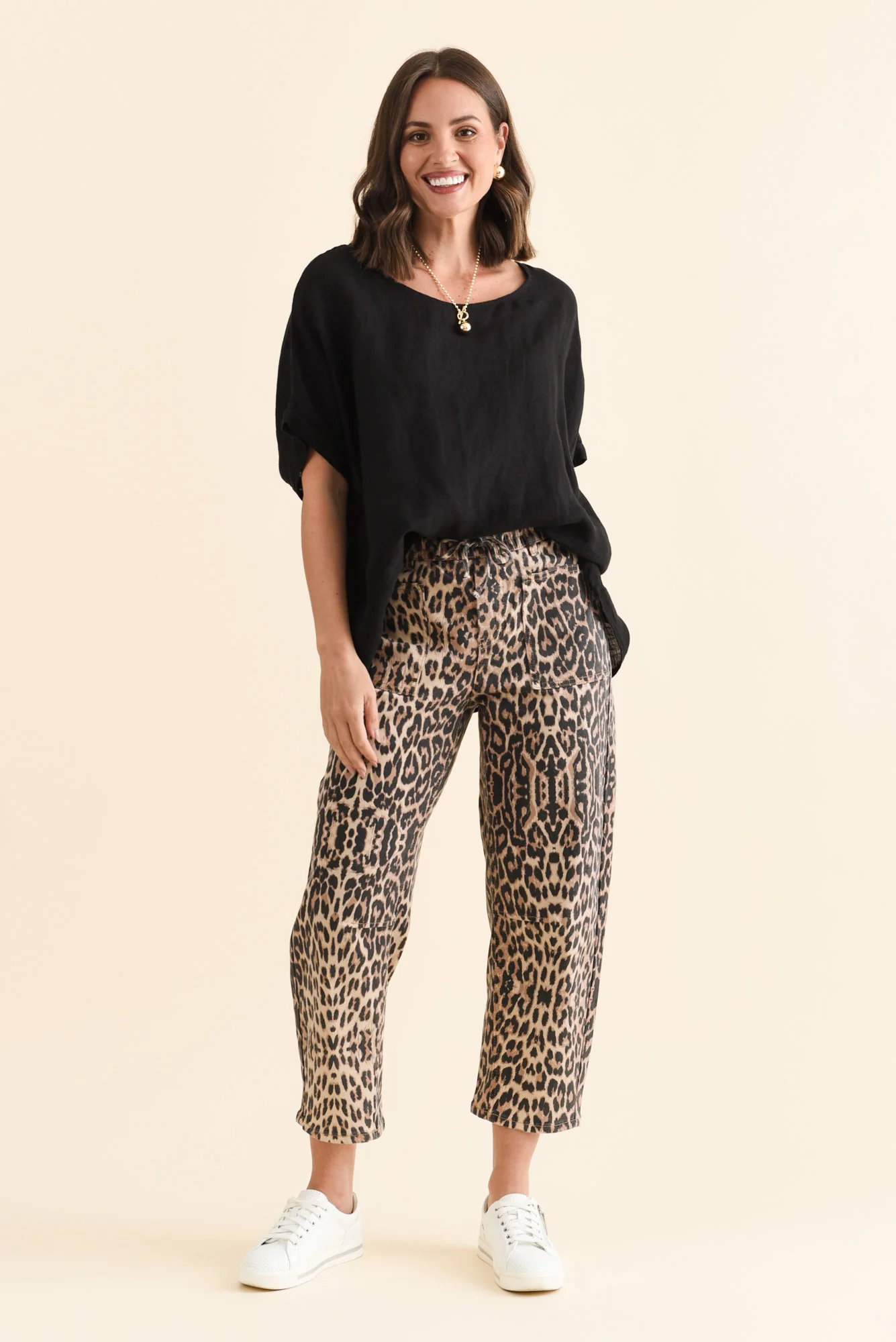 BB Barrel Brown Leopard Jeans - Image 3