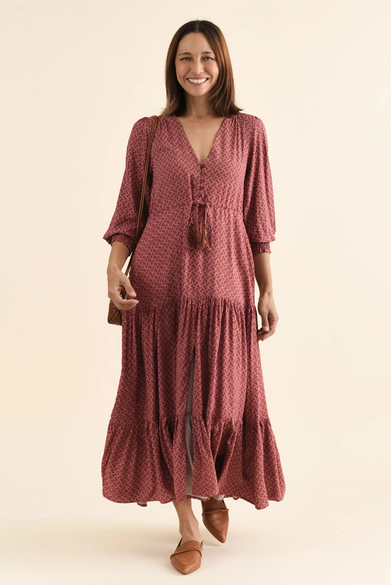 Boleyn Pink Geo Tie Dress - Image 6