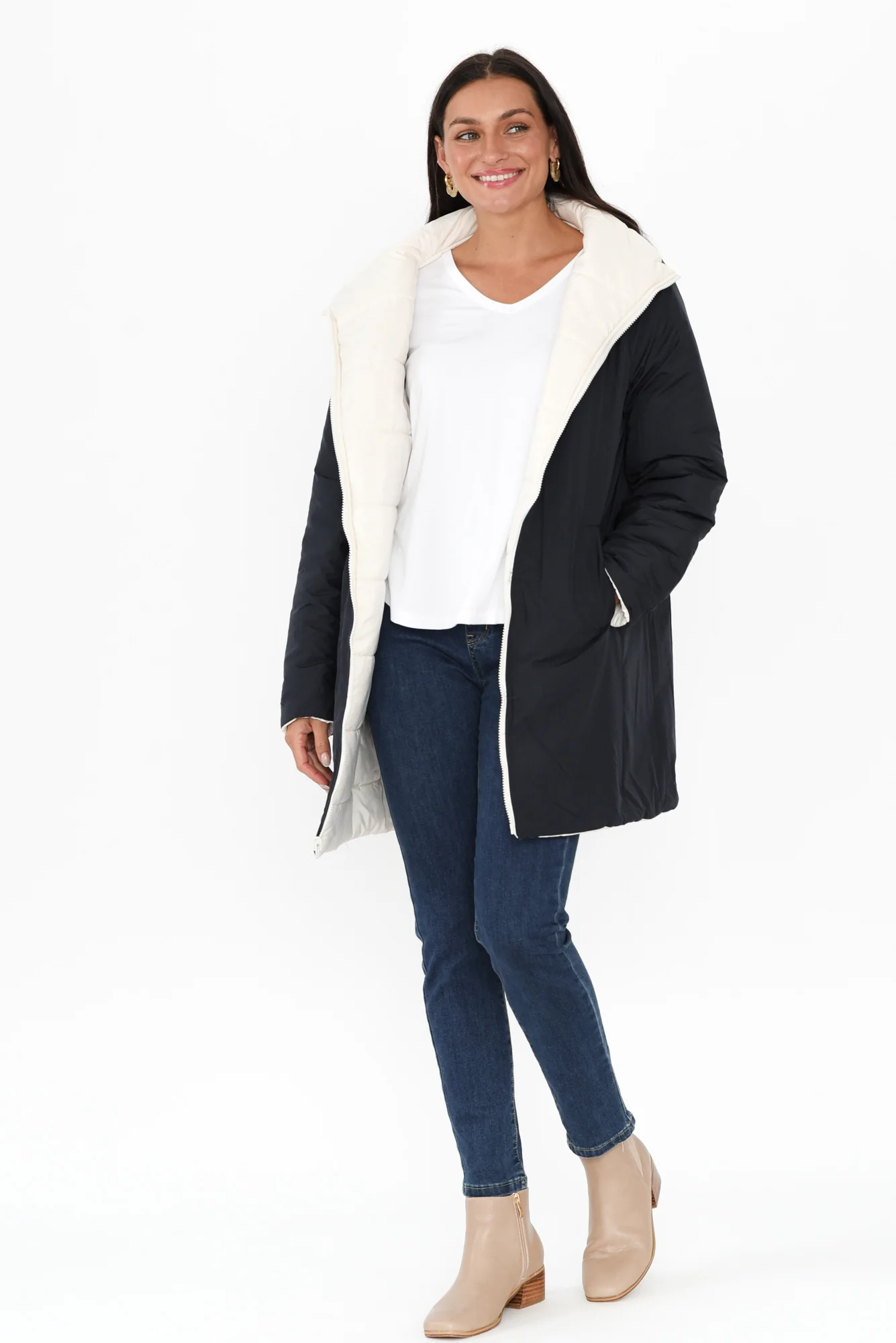 Bowral Ivory Reversible Puffer Jacket - Image 2