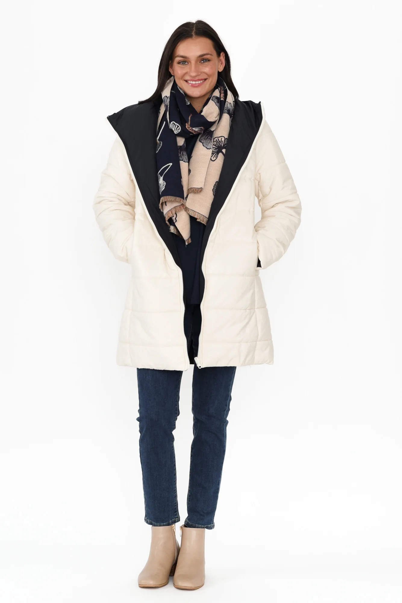 Bowral Ivory Reversible Puffer Jacket - Image 5