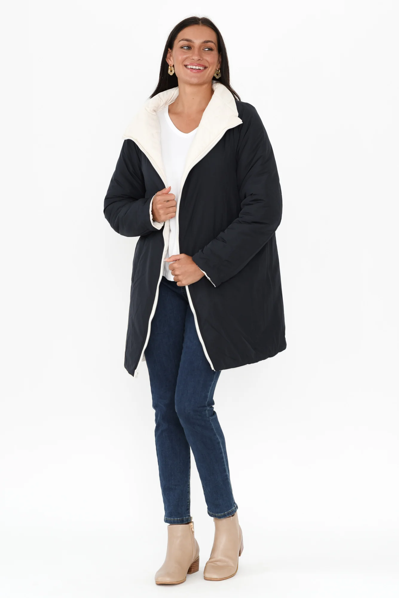 Bowral Ivory Reversible Puffer Jacket - Image 8