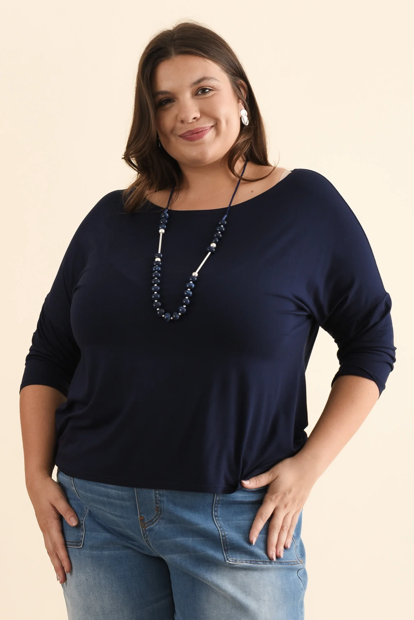 Camila Navy Bamboo Top - Image 10