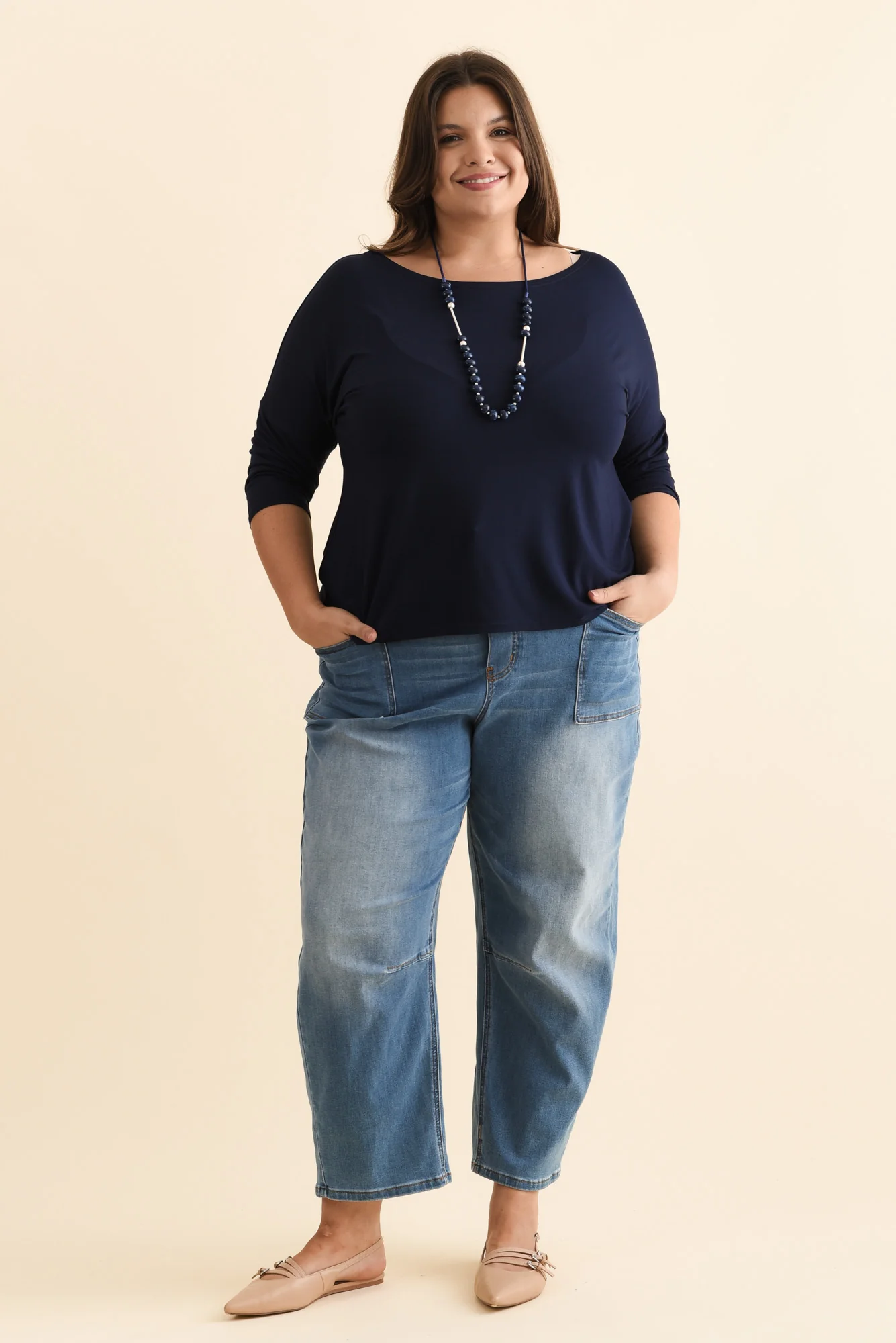 Camila Navy Bamboo Top - Image 11