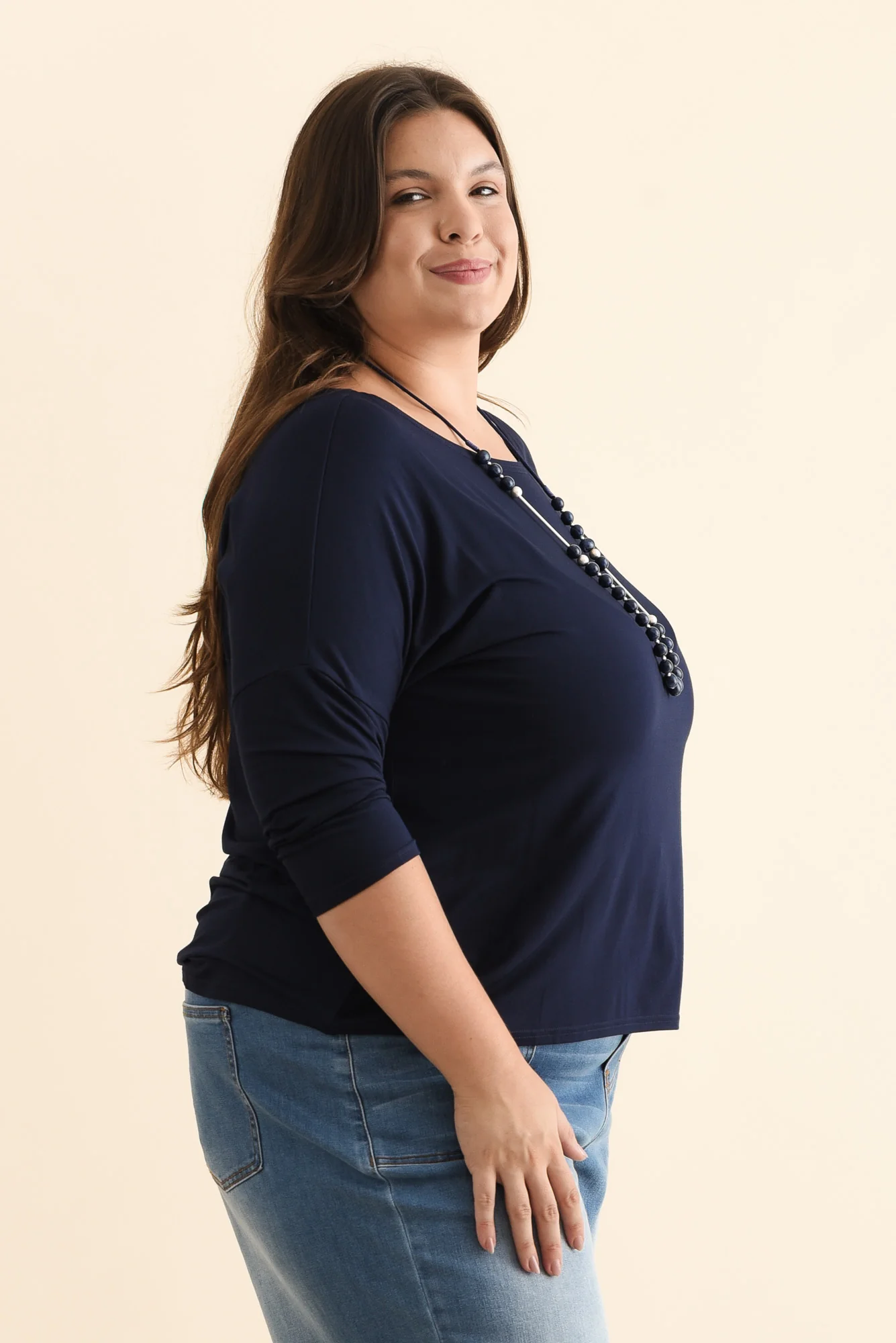 Camila Navy Bamboo Top - Image 12