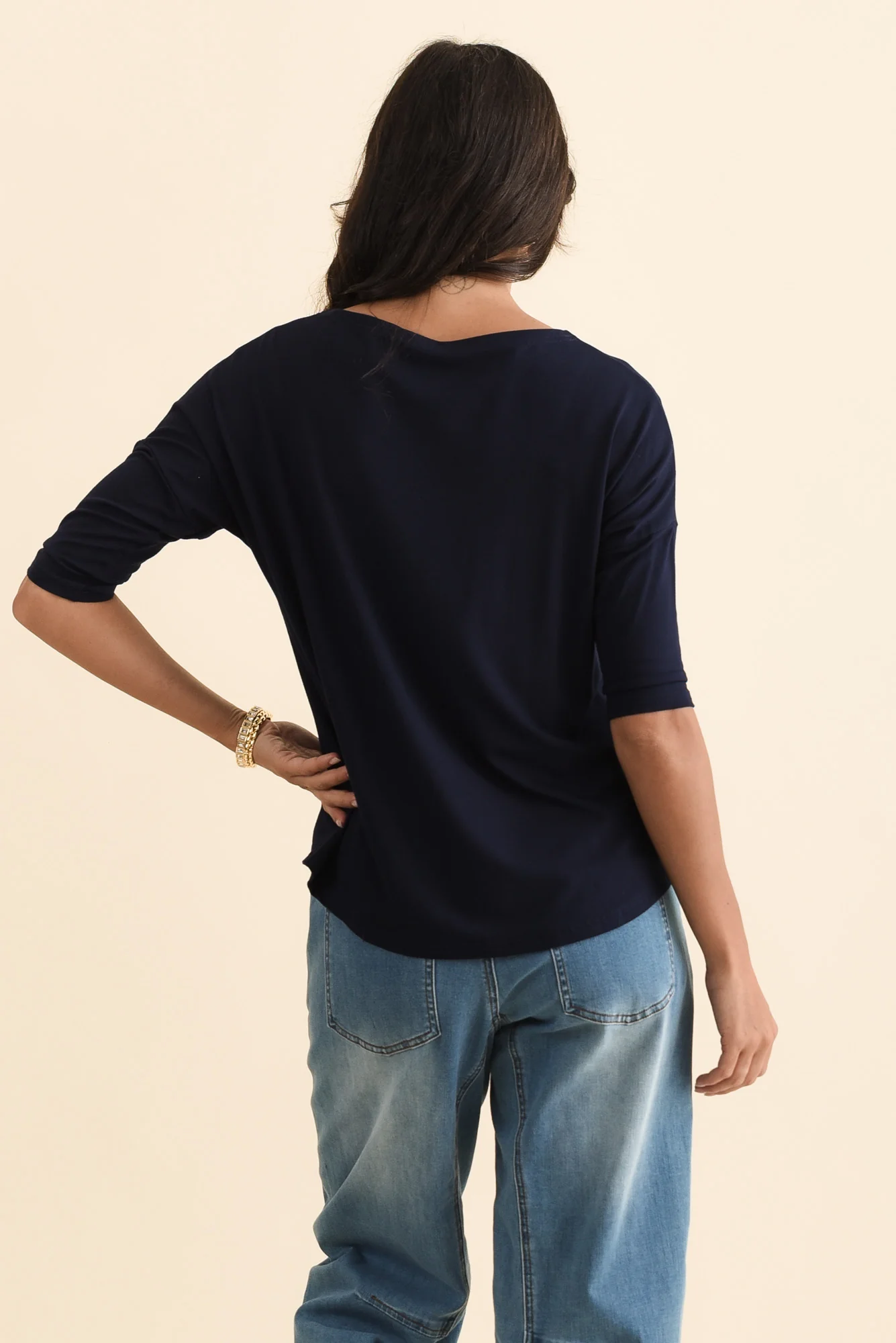 Camila Navy Bamboo Top - Image 6