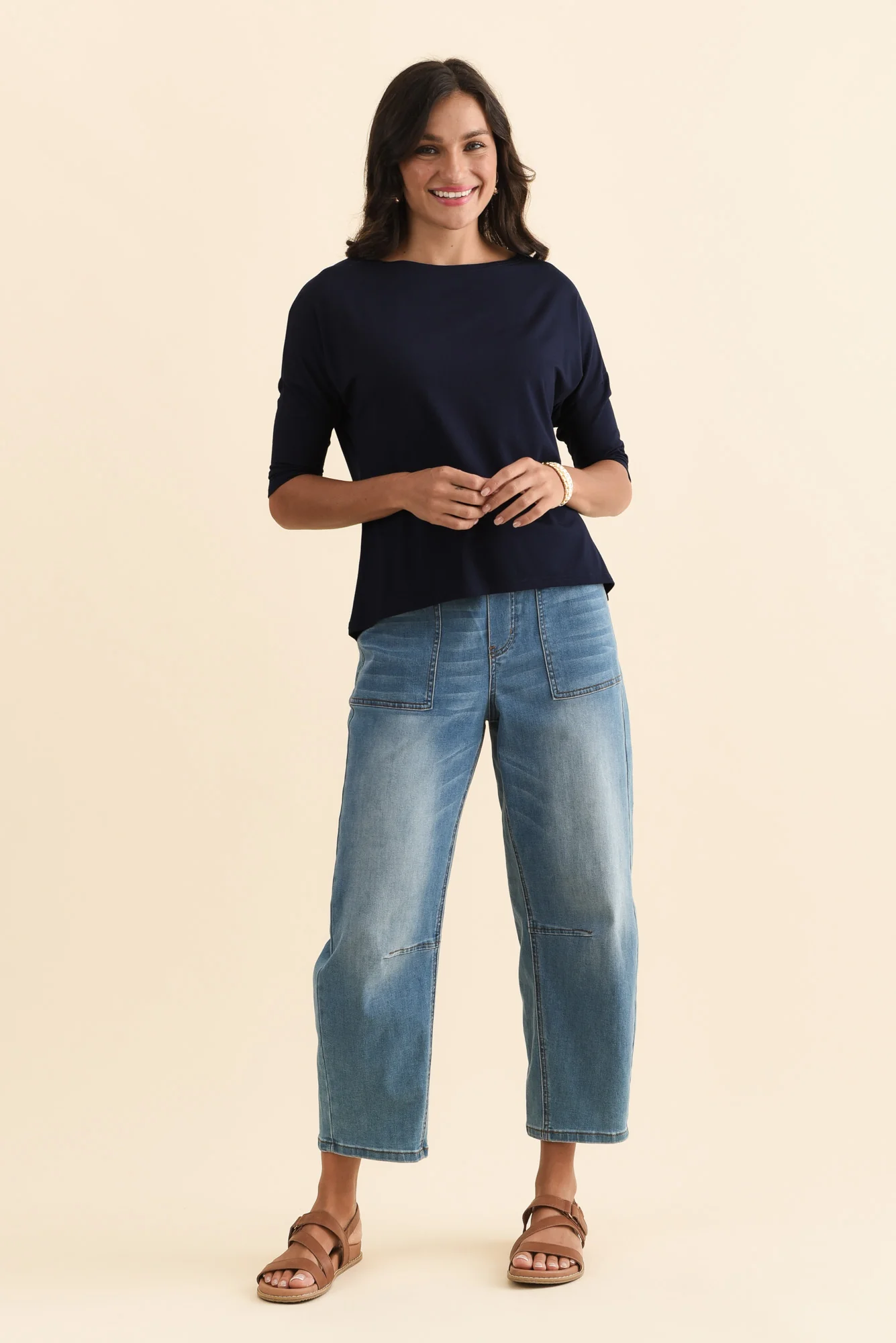 Camila Navy Bamboo Top - Image 9