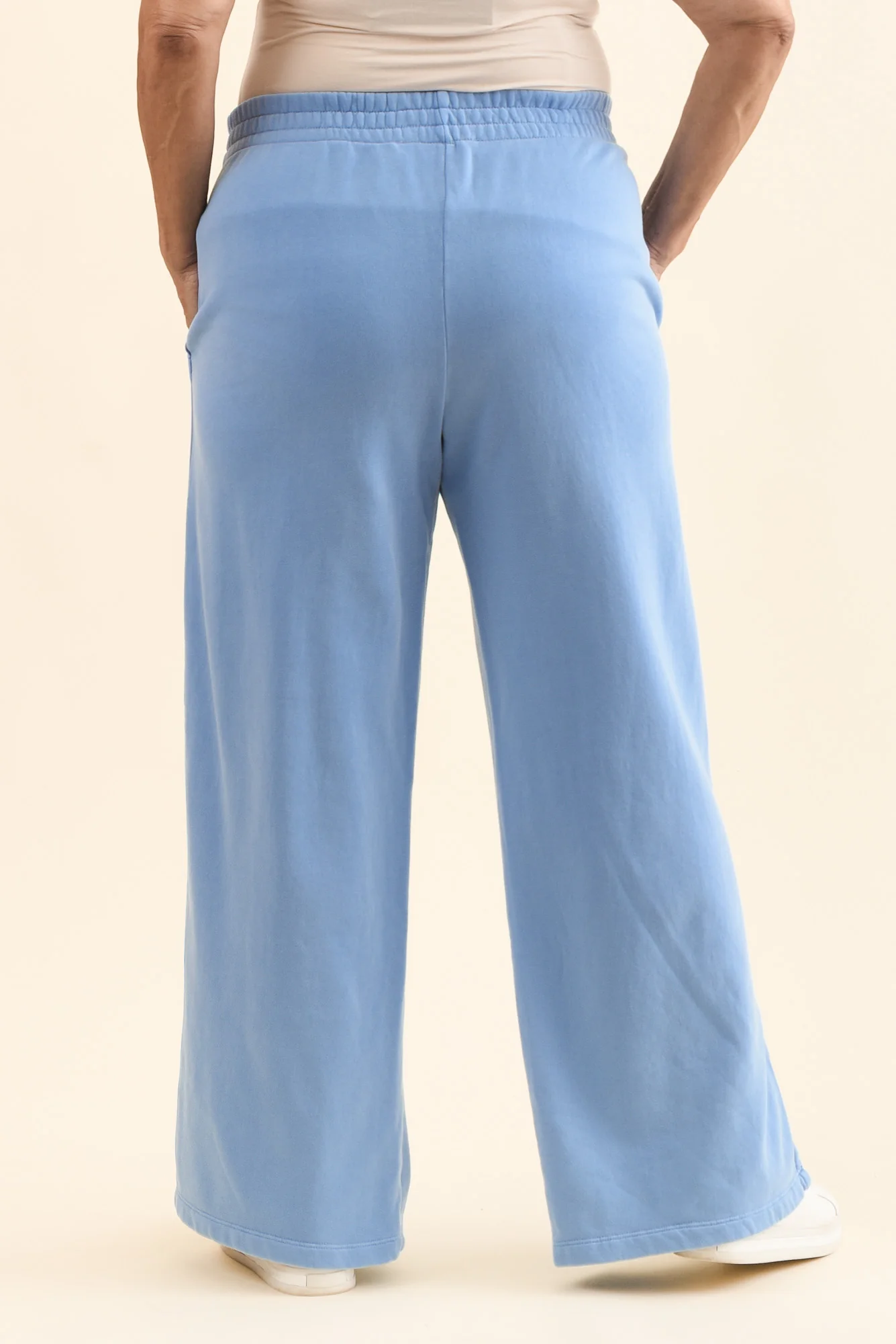 Classic Blue Cotton Split Sweatpants - Image 4