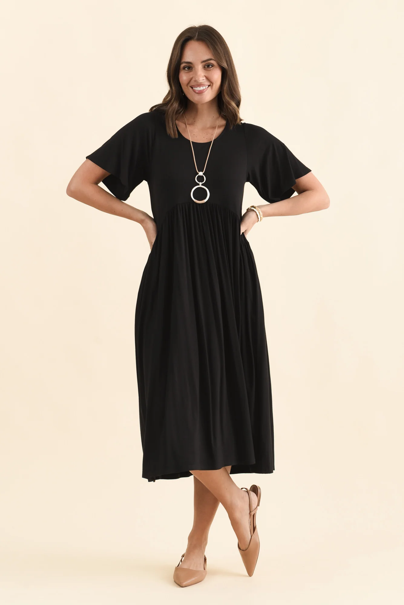 Dalton Black Crescent Dress - Image 3