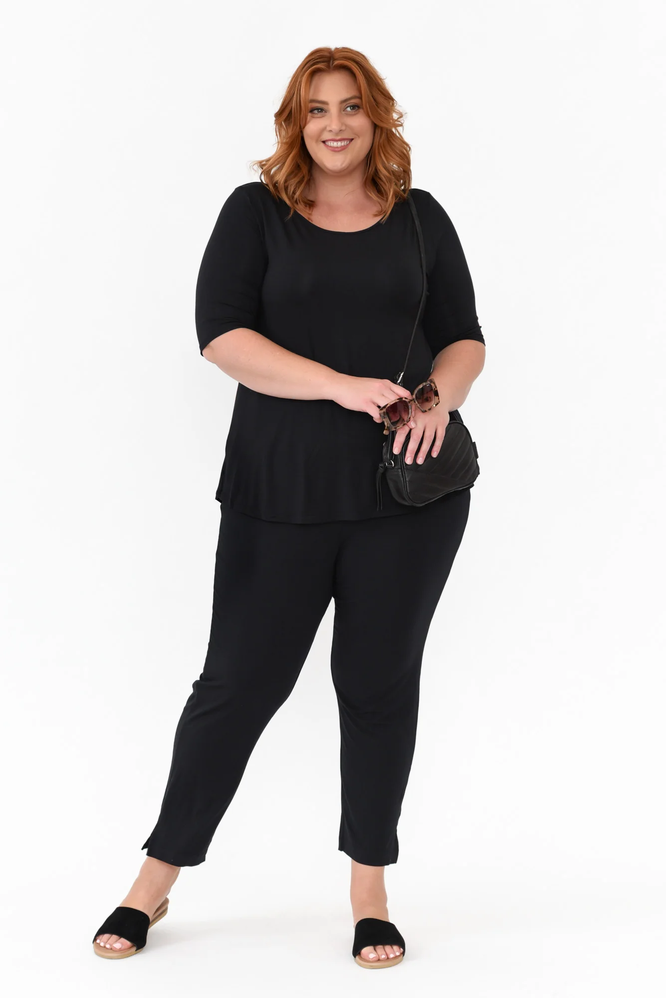 Dana Black Micro Modal Pants - Image 13