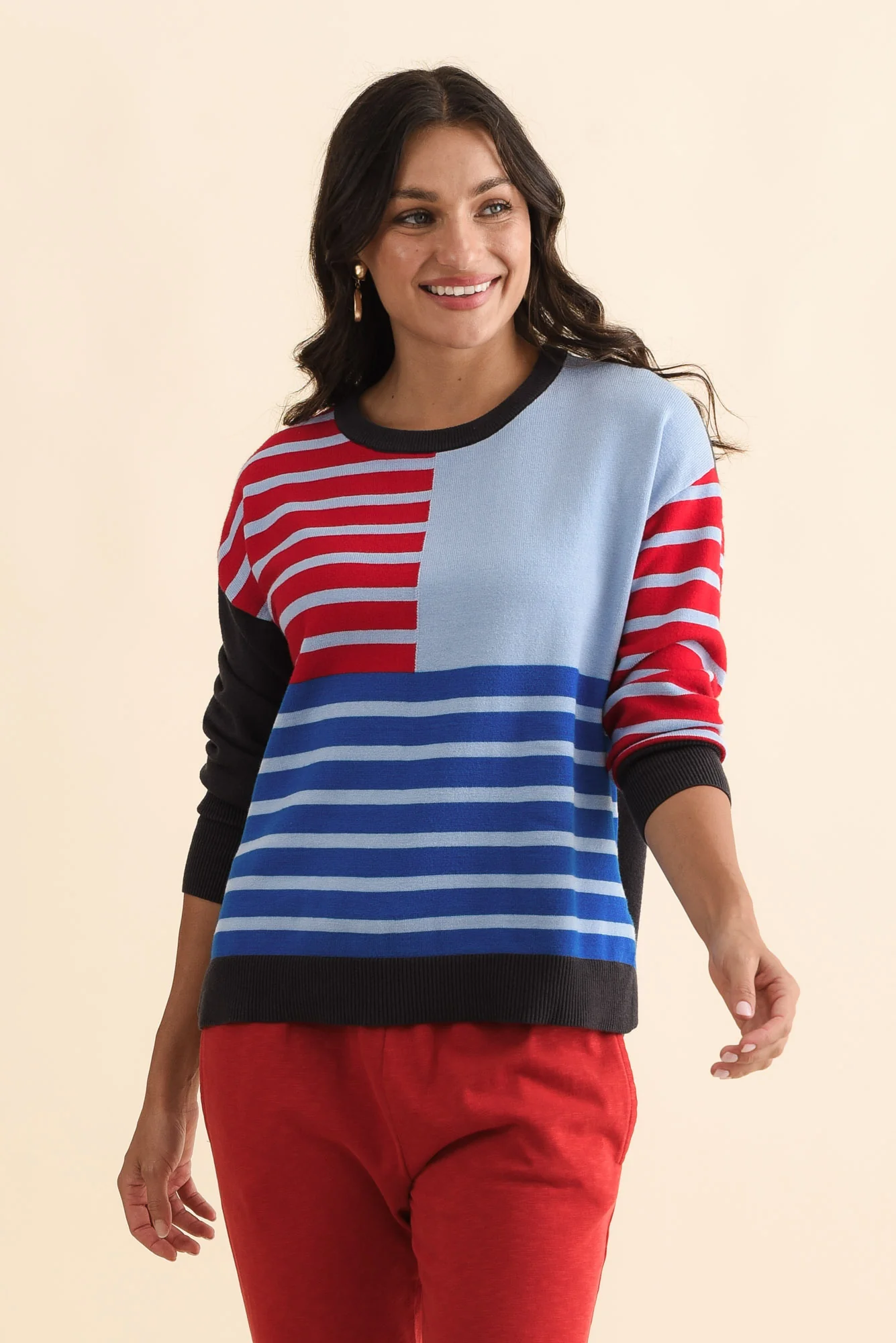 Effie Blue Stripe Knit Jumper - Image 2