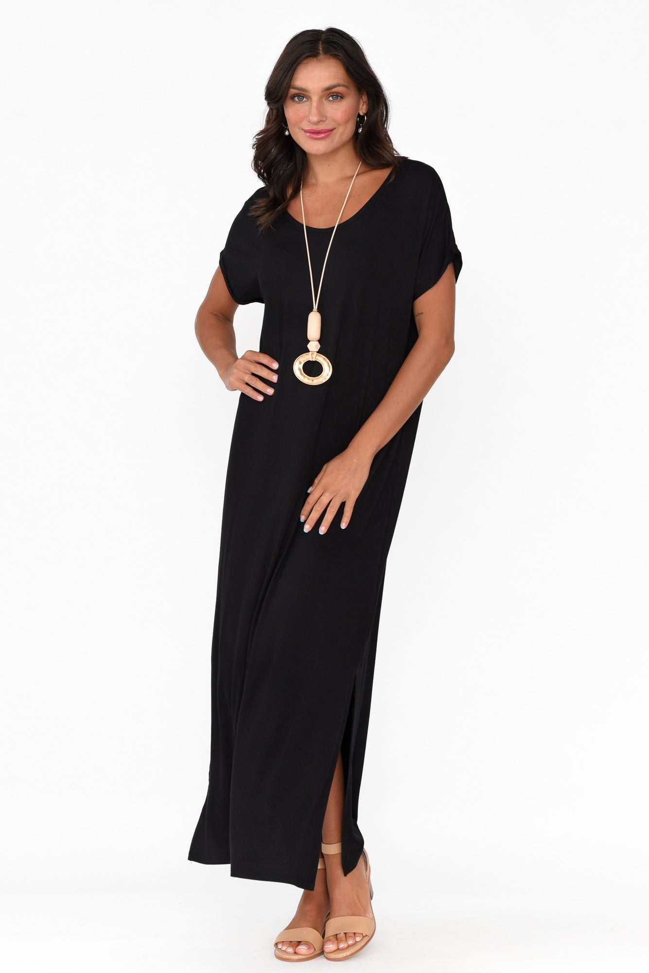 Elsie Black Bamboo Dress - Image 2