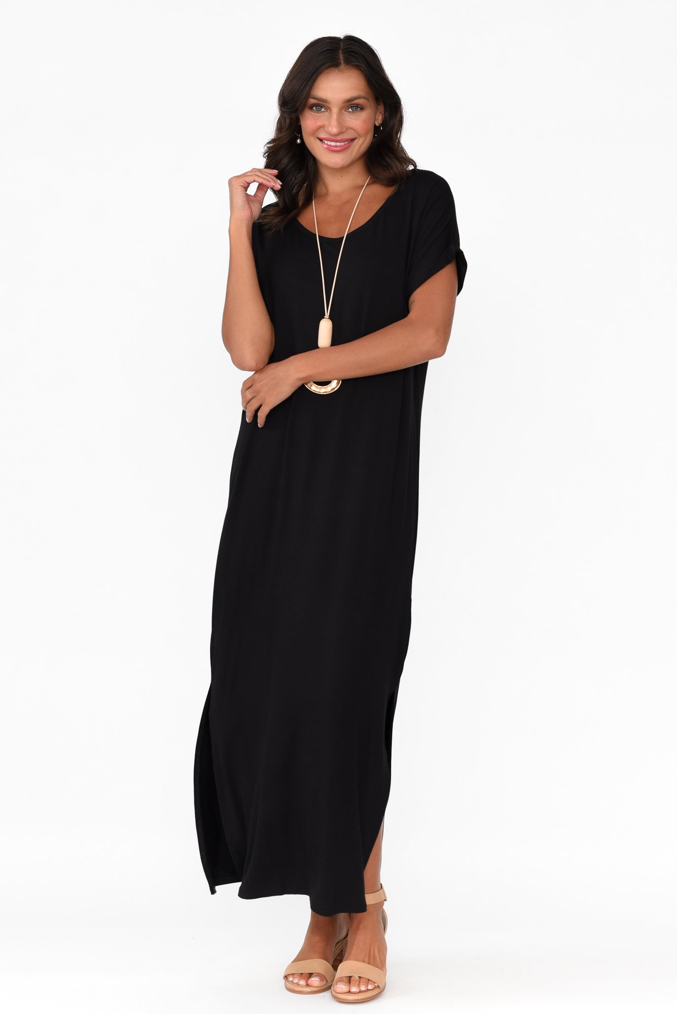 Elsie Black Bamboo Dress - Image 7