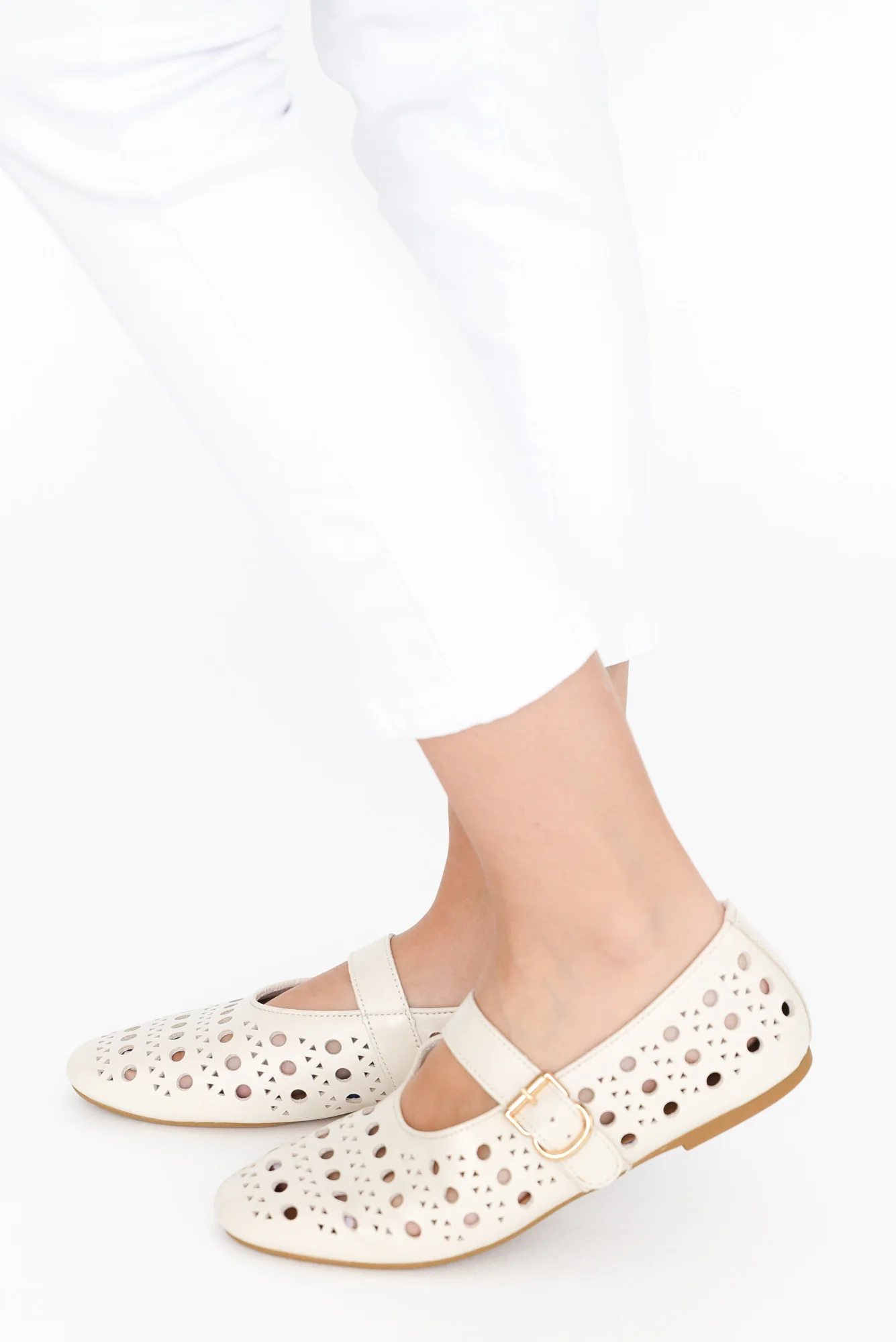 Fruity Cream Leather Ballet Flat - Image 5