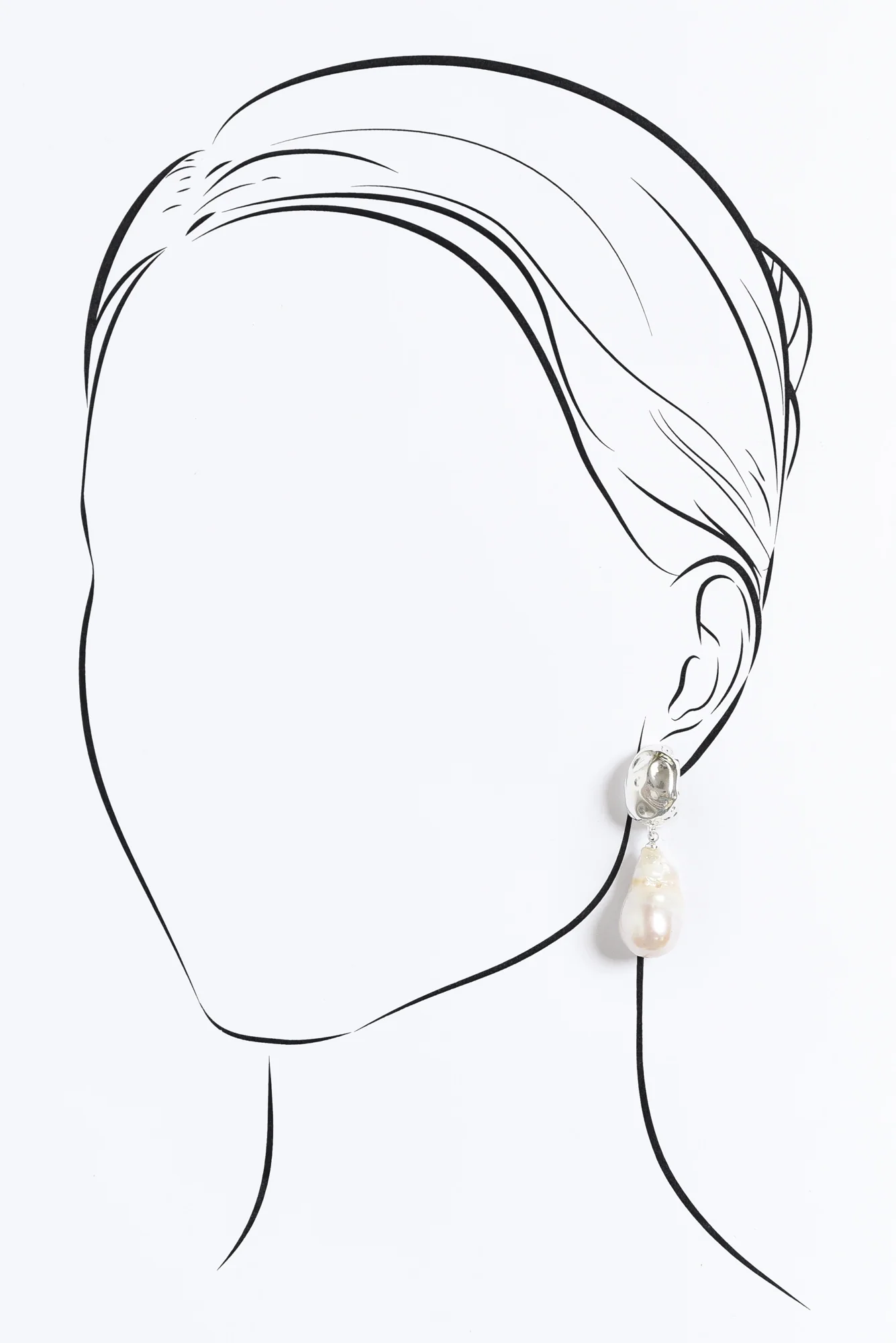 Gable Silver Pearl Pendant Earrings - Image 2