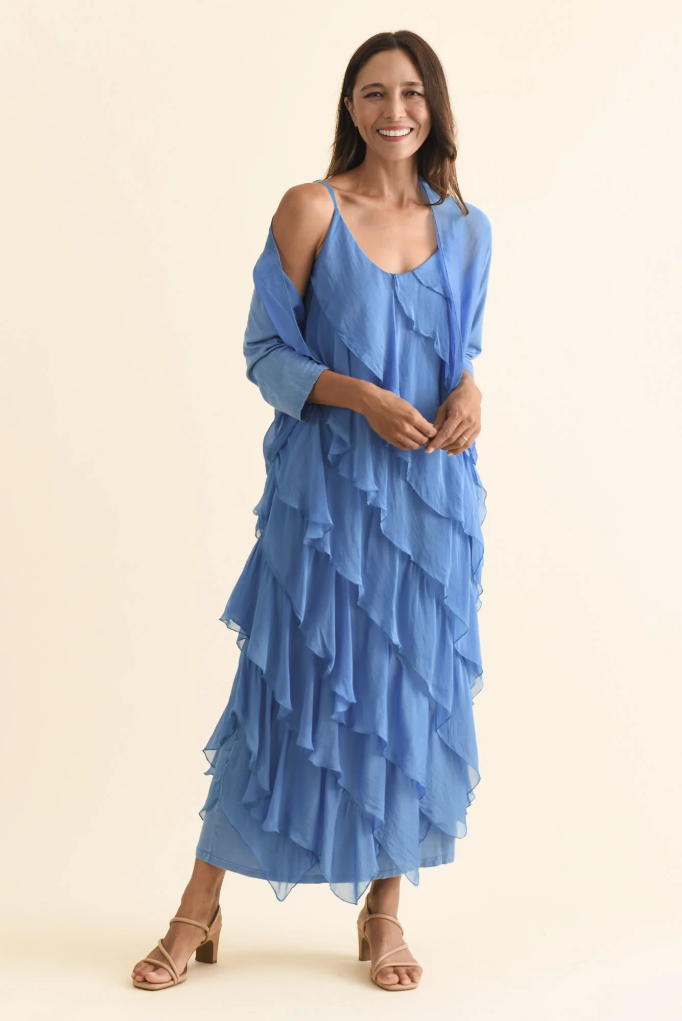 Gianetta Blue Silk Cardigan - Image 2