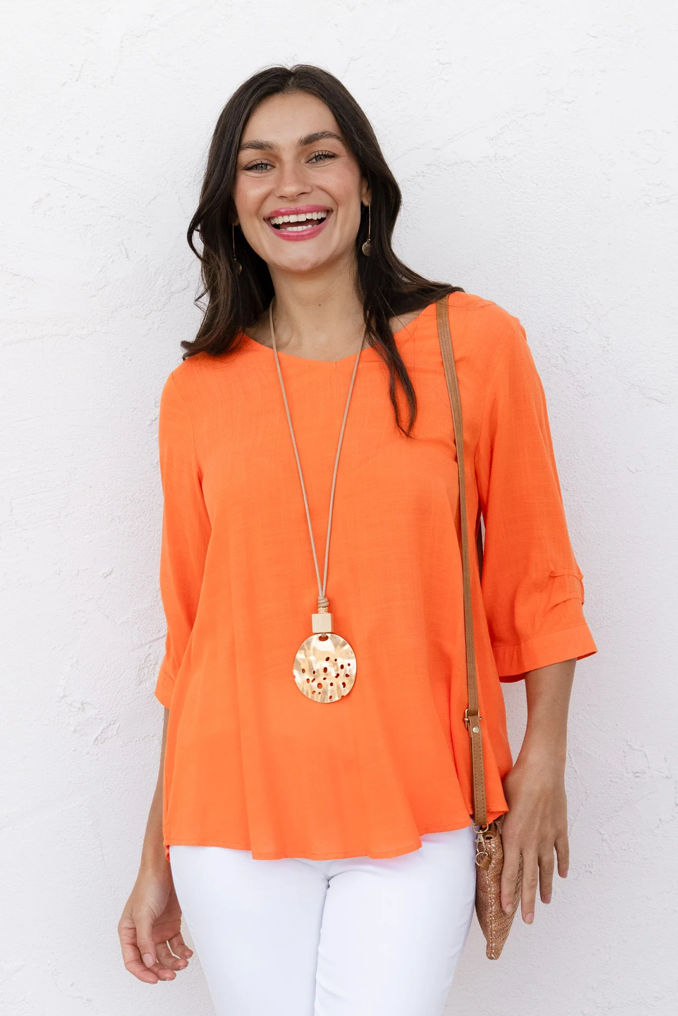 Gomez Orange Button Top