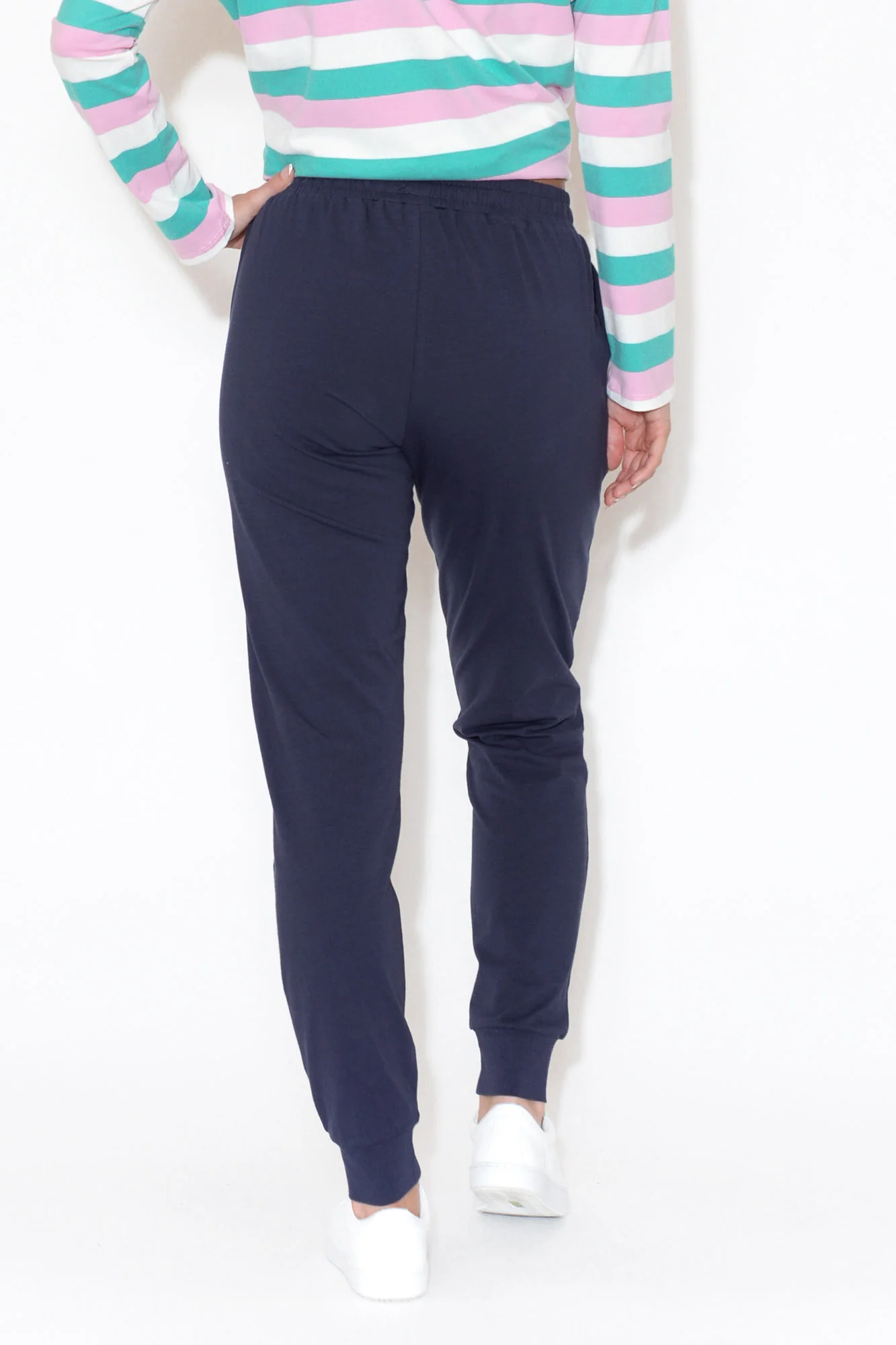 Heidi Navy Cuffed Jogger Pants - Image 5