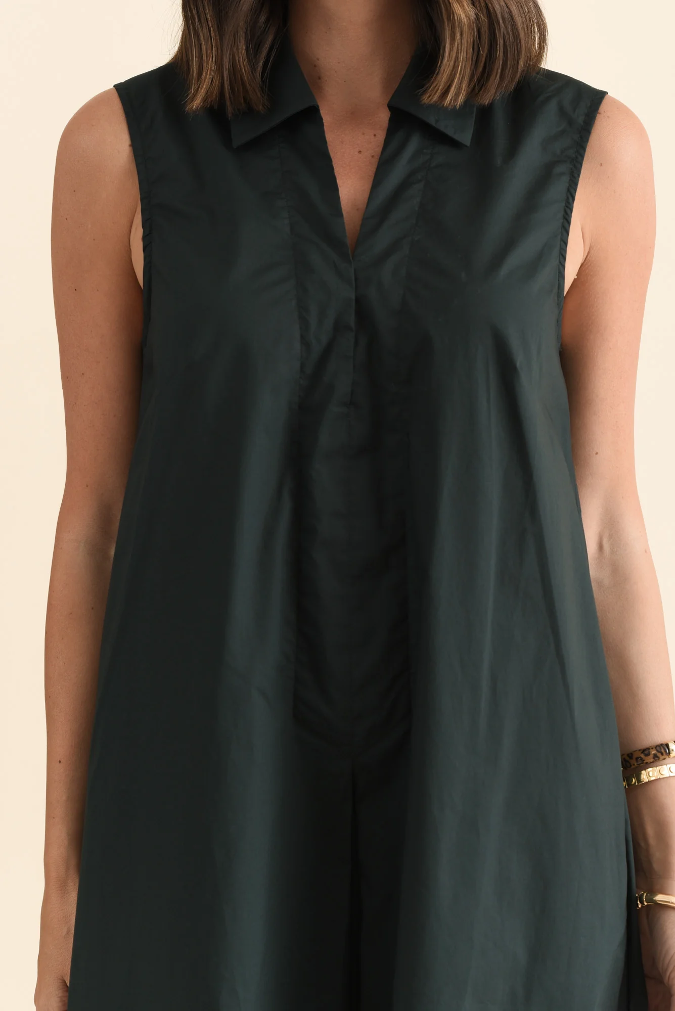 Helena Charcoal Cotton Sleeveless Dress - Image 5