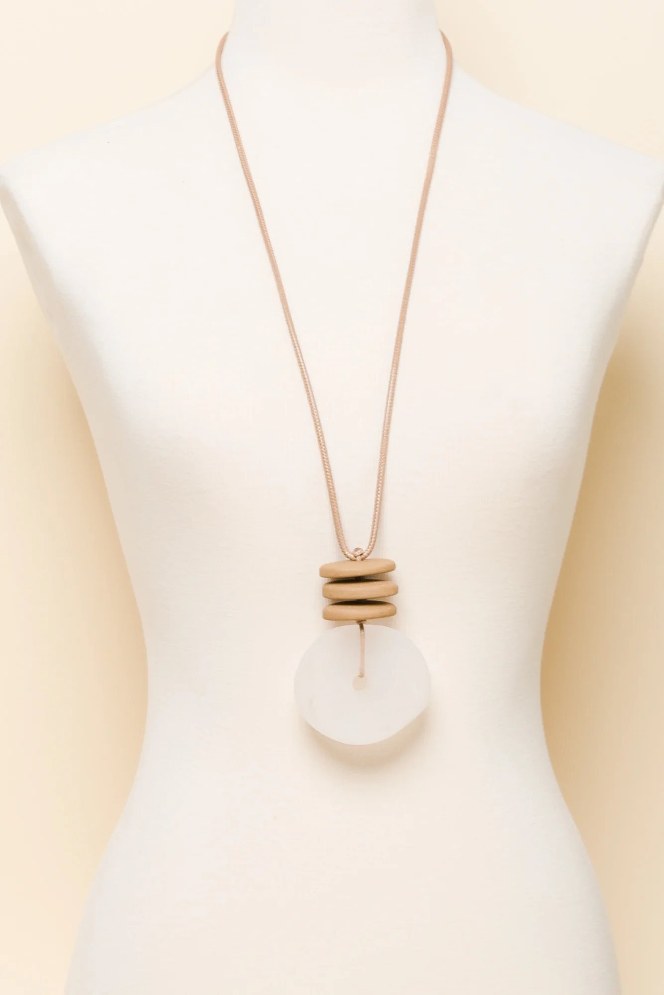 Jean White Resin Pendant Necklace - Image 2