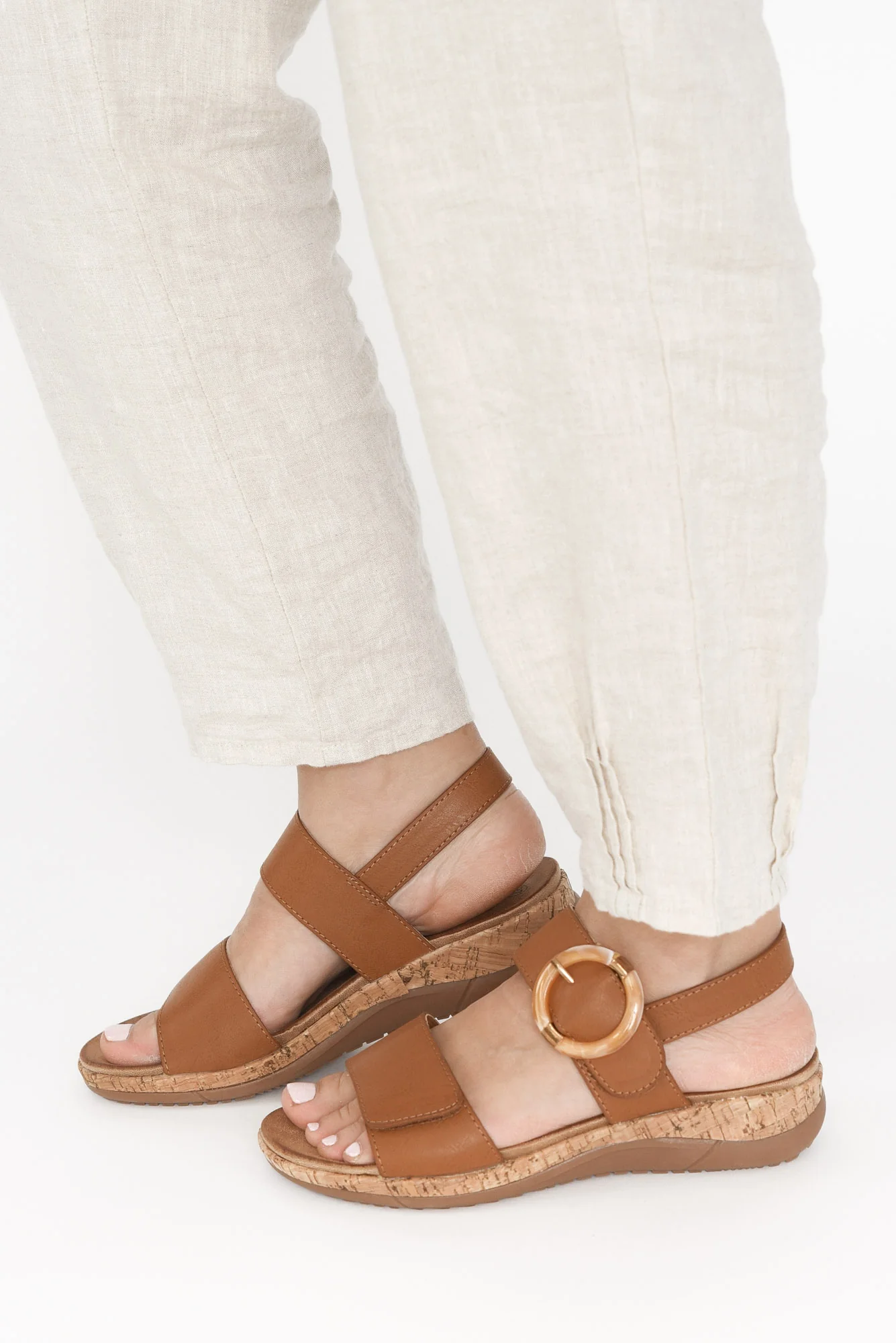 Katherine Tan Velcro Buckle Sandal - Image 6