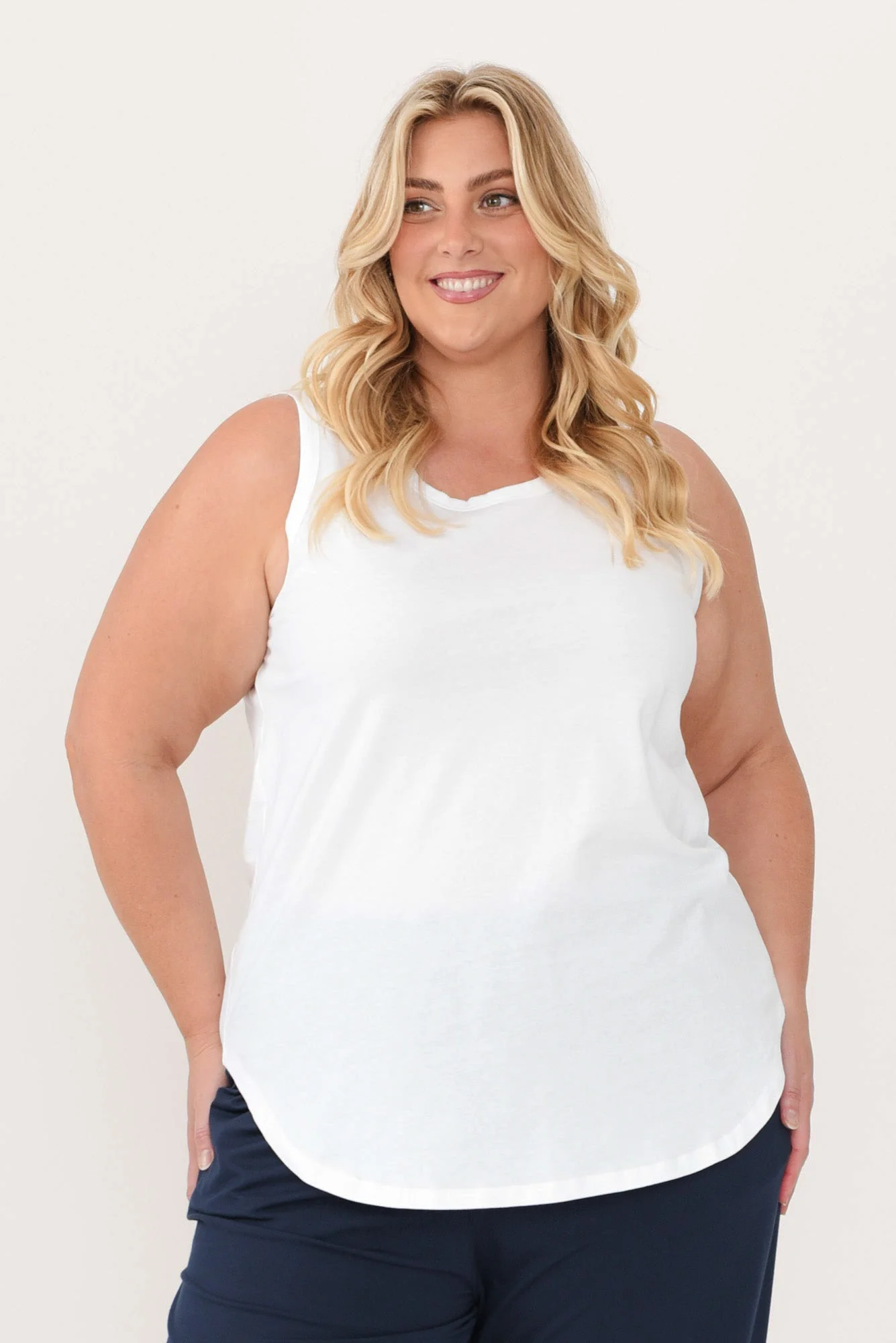 Keira White Cotton Tank - Image 7