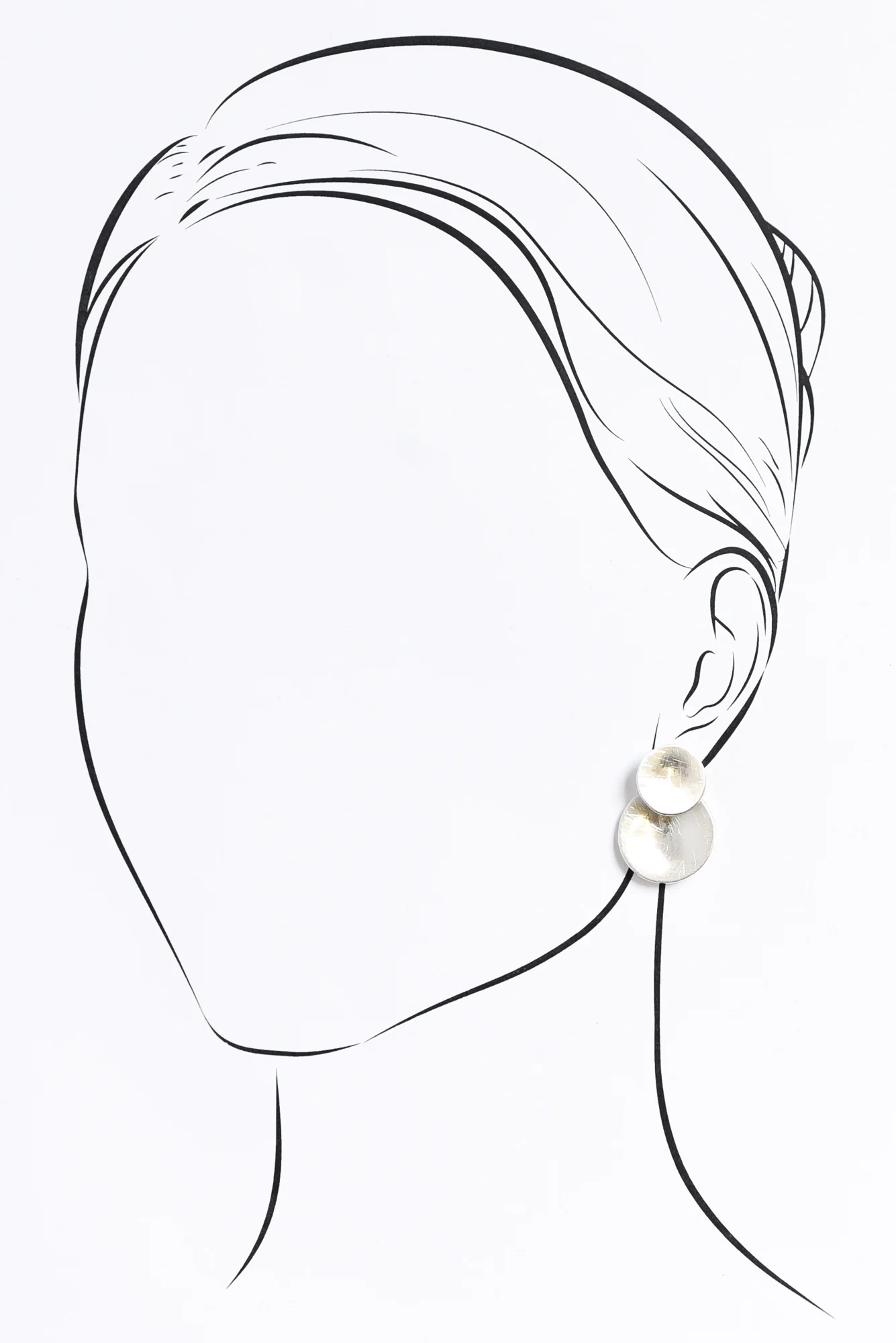 Kerra Silver Circle Drop Earrings - Image 2