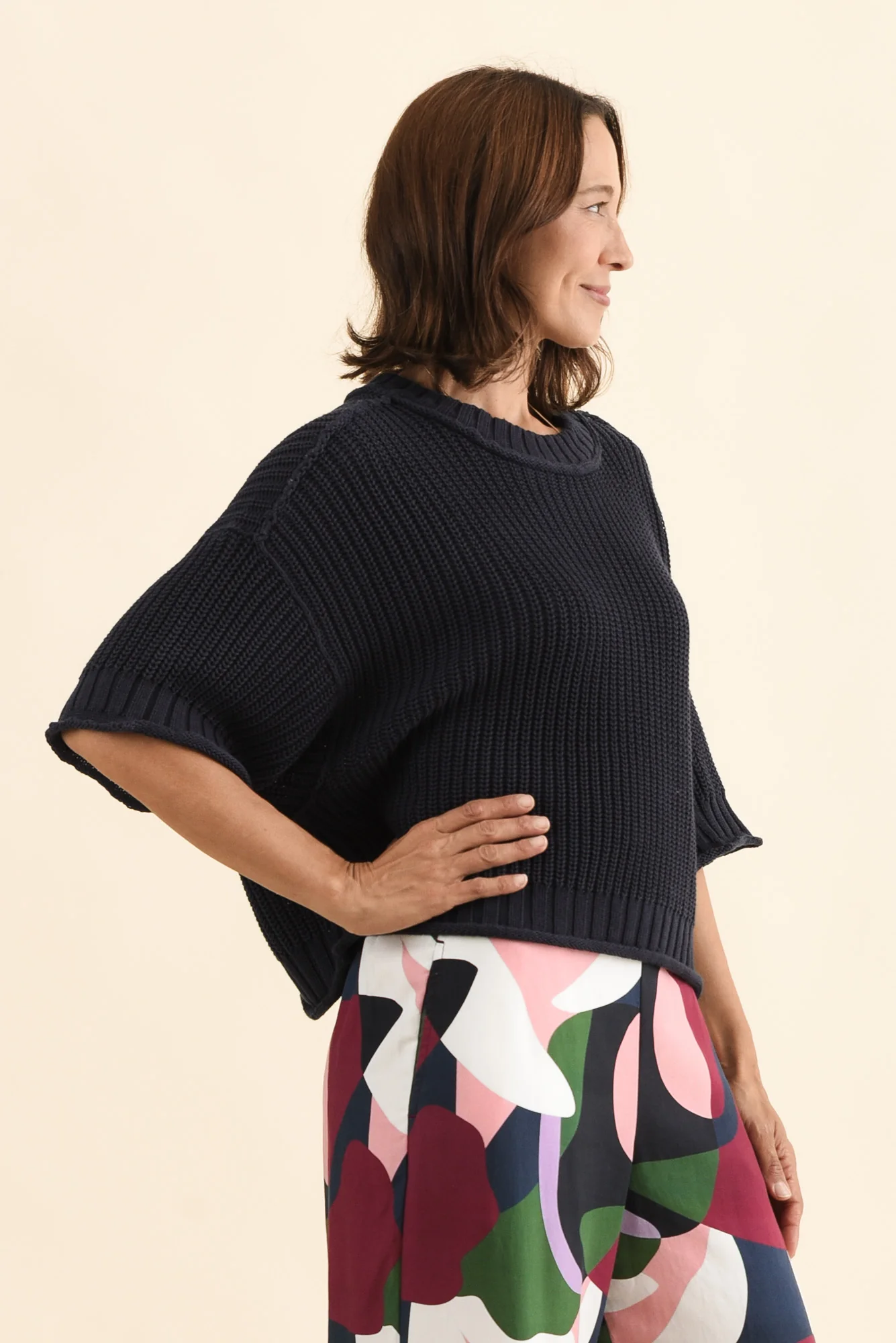 Luela Navy Half Sleeve Knit Jumper - Image 3
