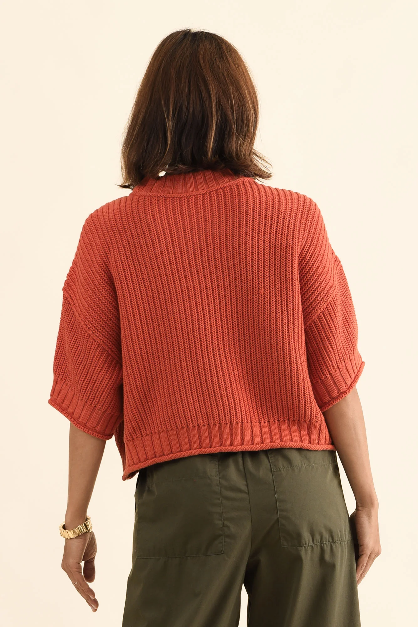 Luela Orange Half Sleeve Knit Jumper - Image 4