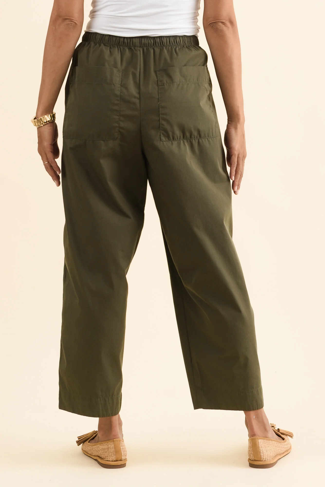 Lund Khaki Barrel Drawstring Pants - Image 4