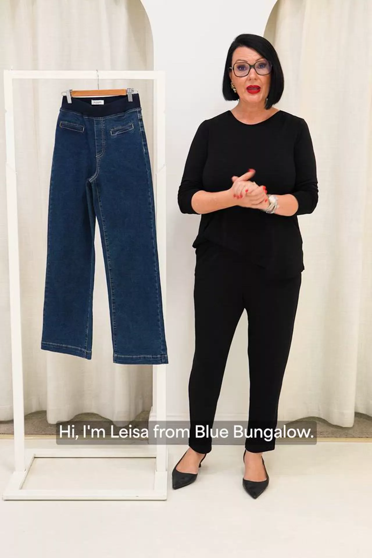 Maddy Dark Blue Straight Leg Jeans - Image 2