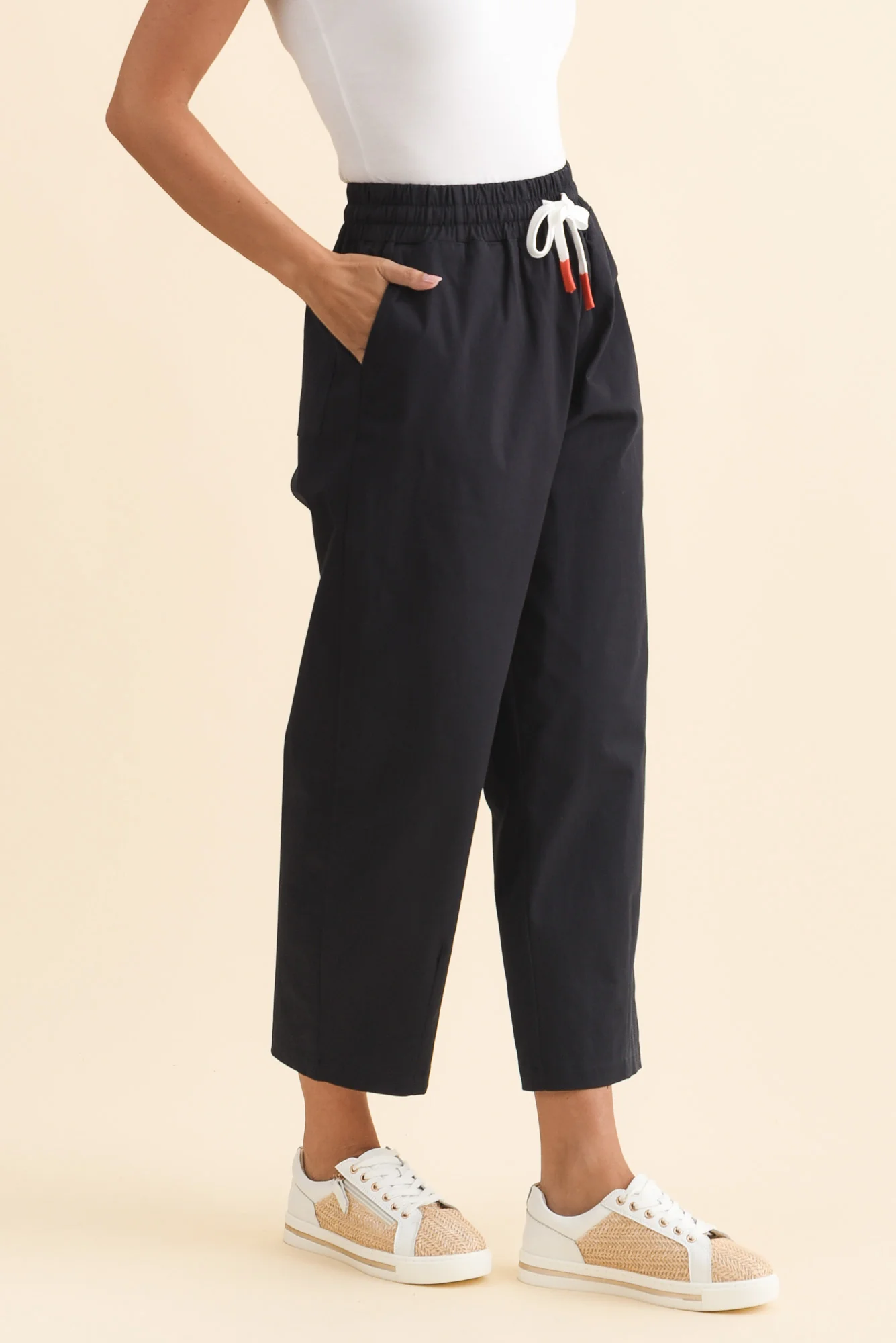Martin Navy Cotton Barrel Pants - Image 3