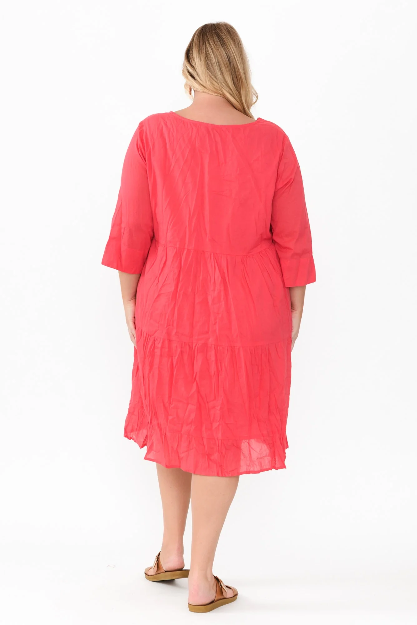 Milana Cherry Crinkle Cotton Dress - Image 11