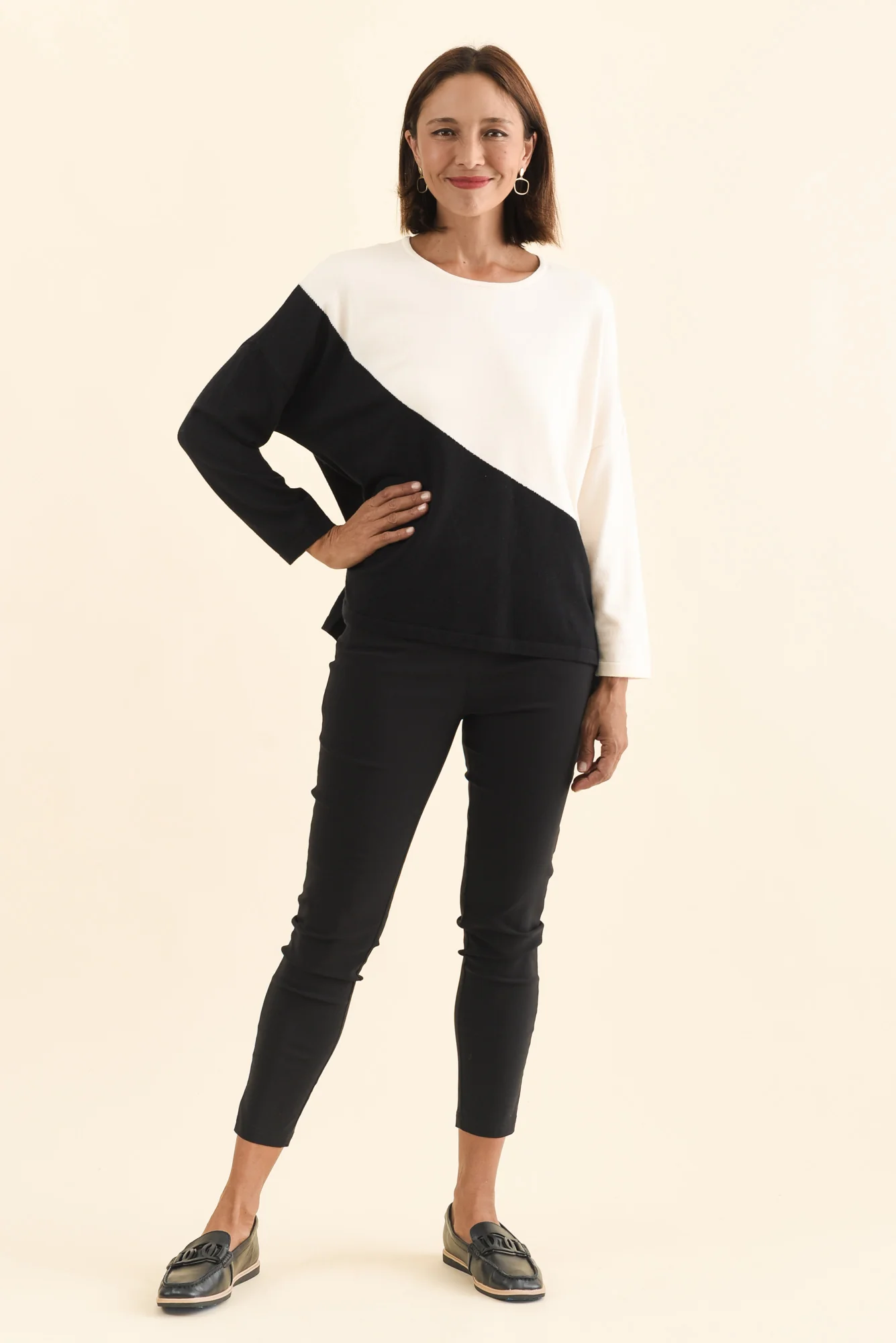 Mona Black Splice Knit Jumper - Image 2