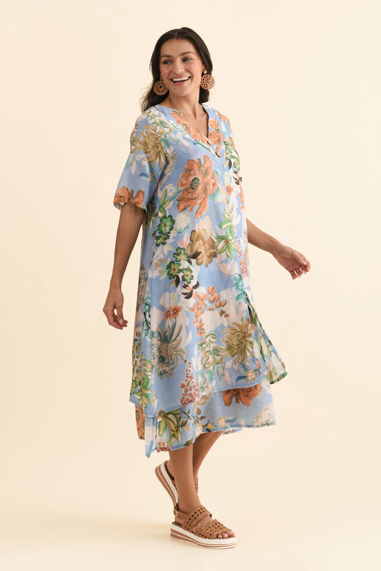 Nala Blue Garden Layers Dress - Image 3