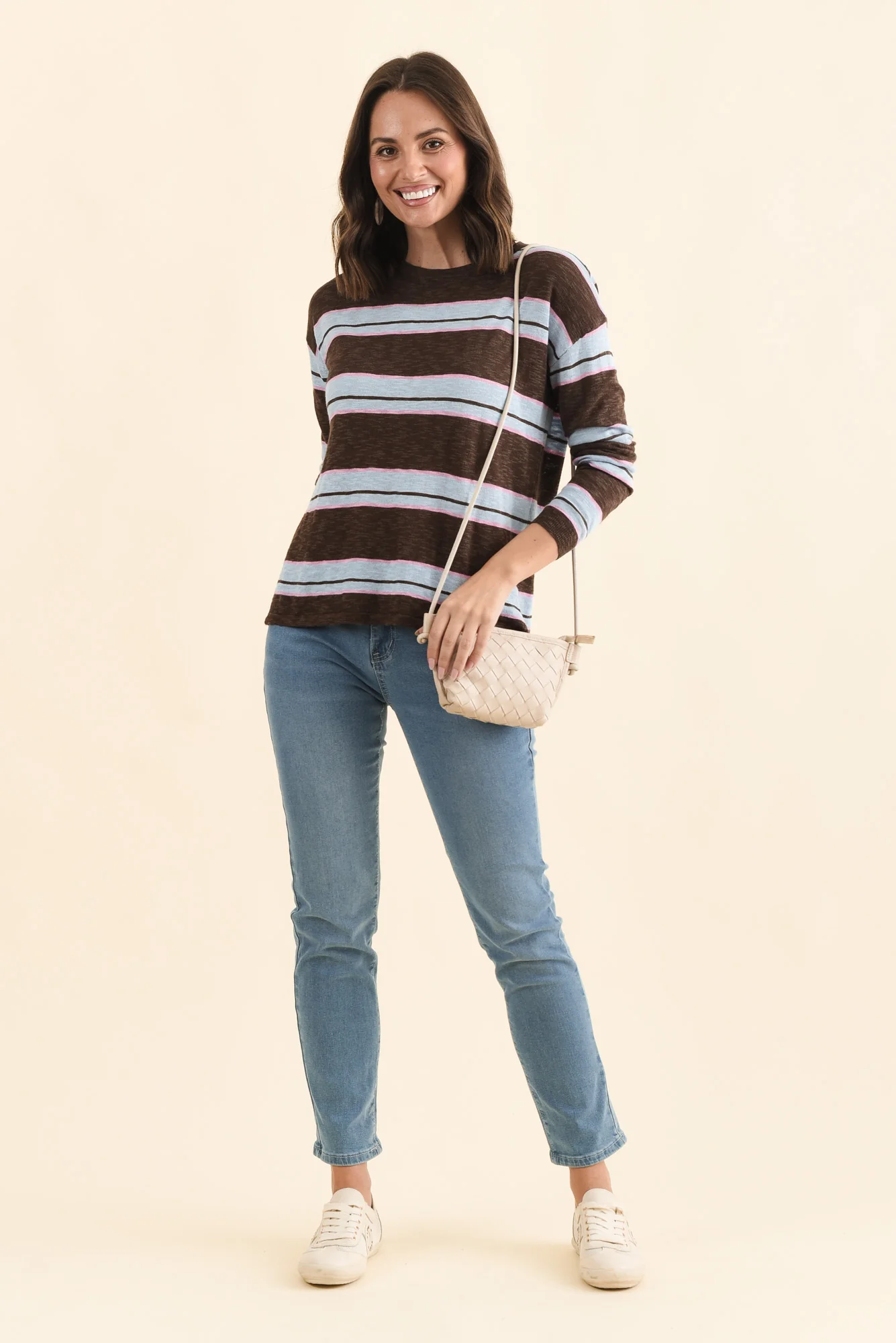 Natasha Mocha Stripe Knit Top - Image 2