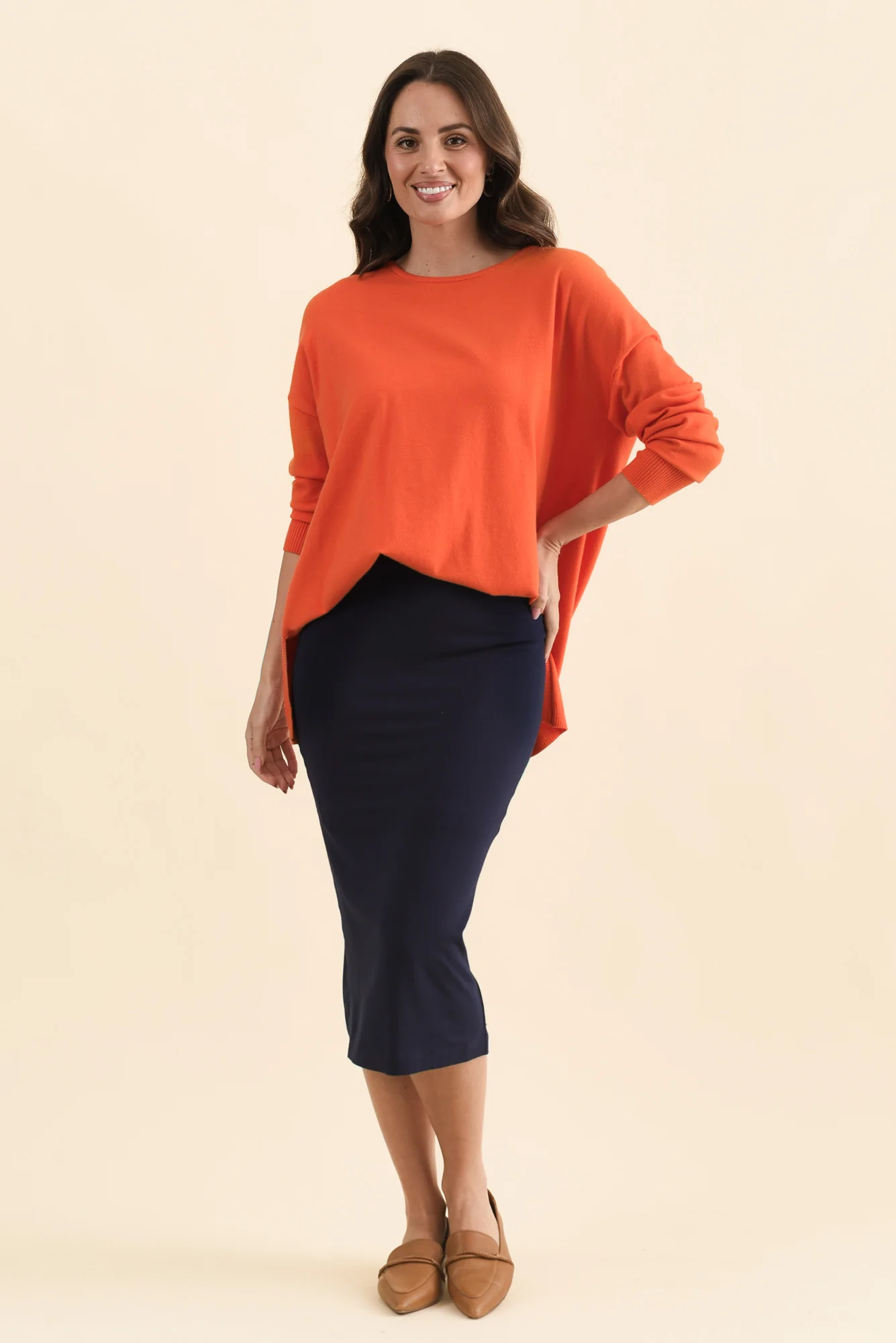 Navy Bamboo Maxi Tube Skirt - Image 6