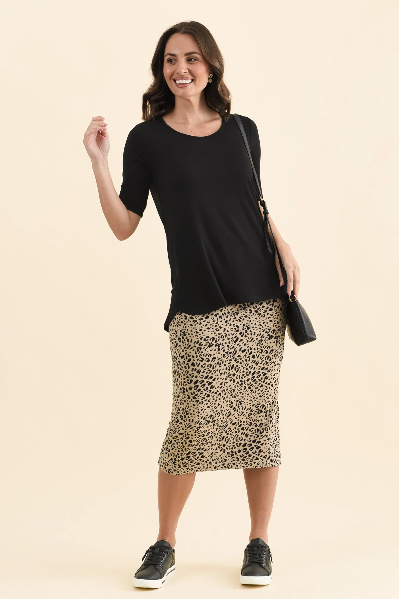 Nicky Black Half Sleeve Top - Image 2