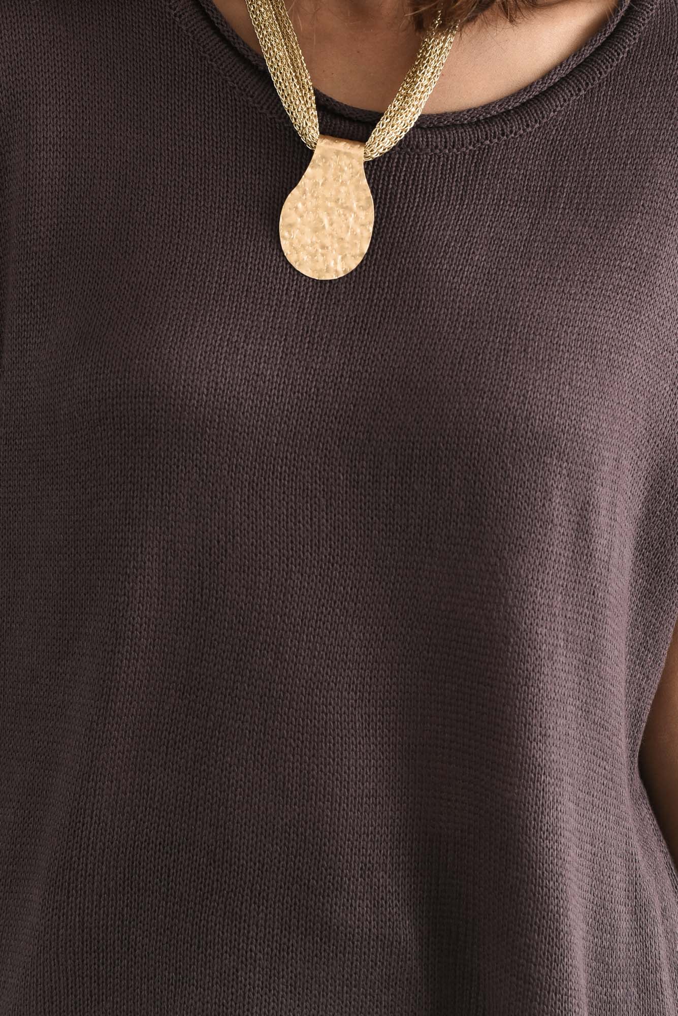 Rawlins Chocolate Cotton Knit Top - Image 5