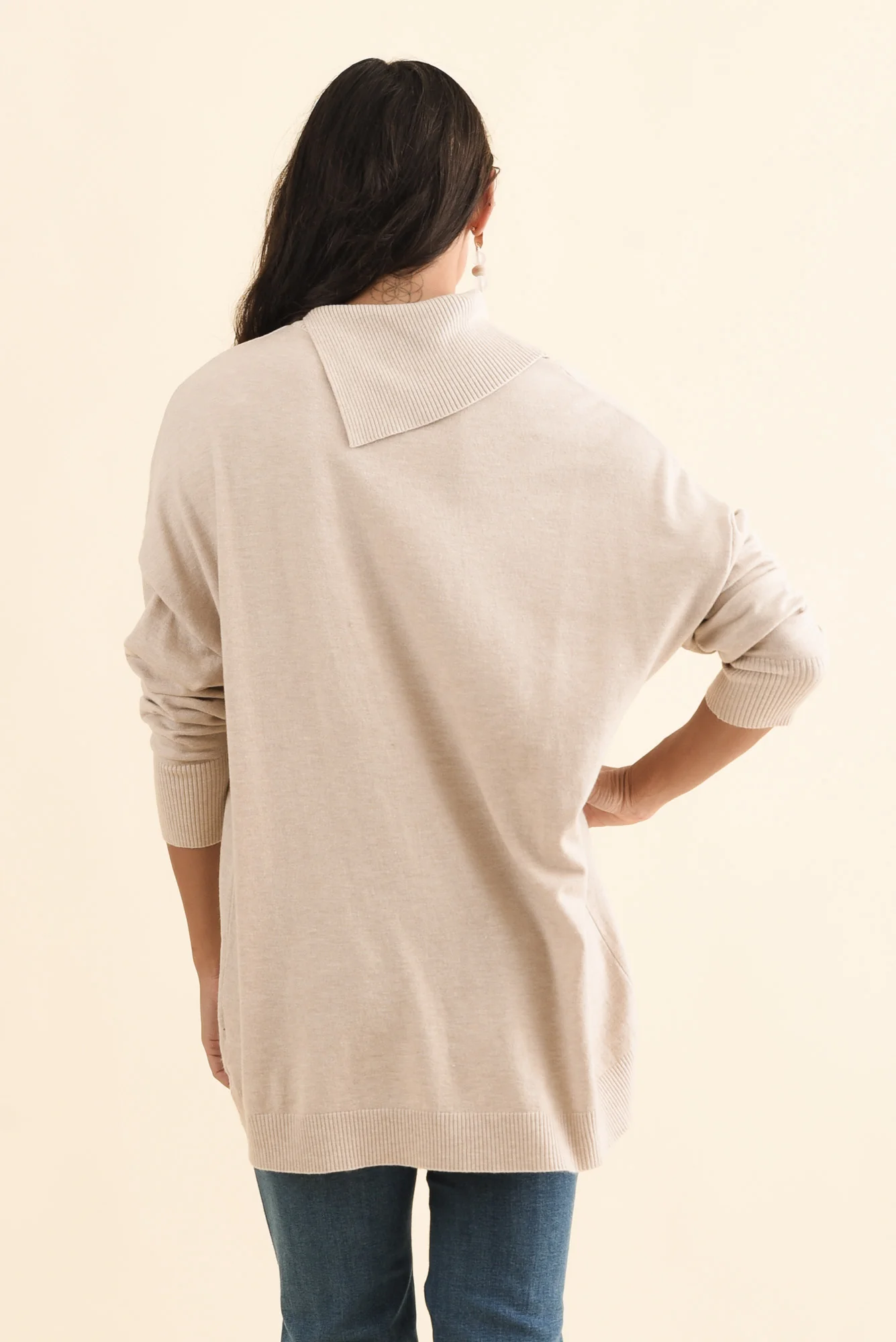 Renfrey Beige Knit Jumper - Image 4