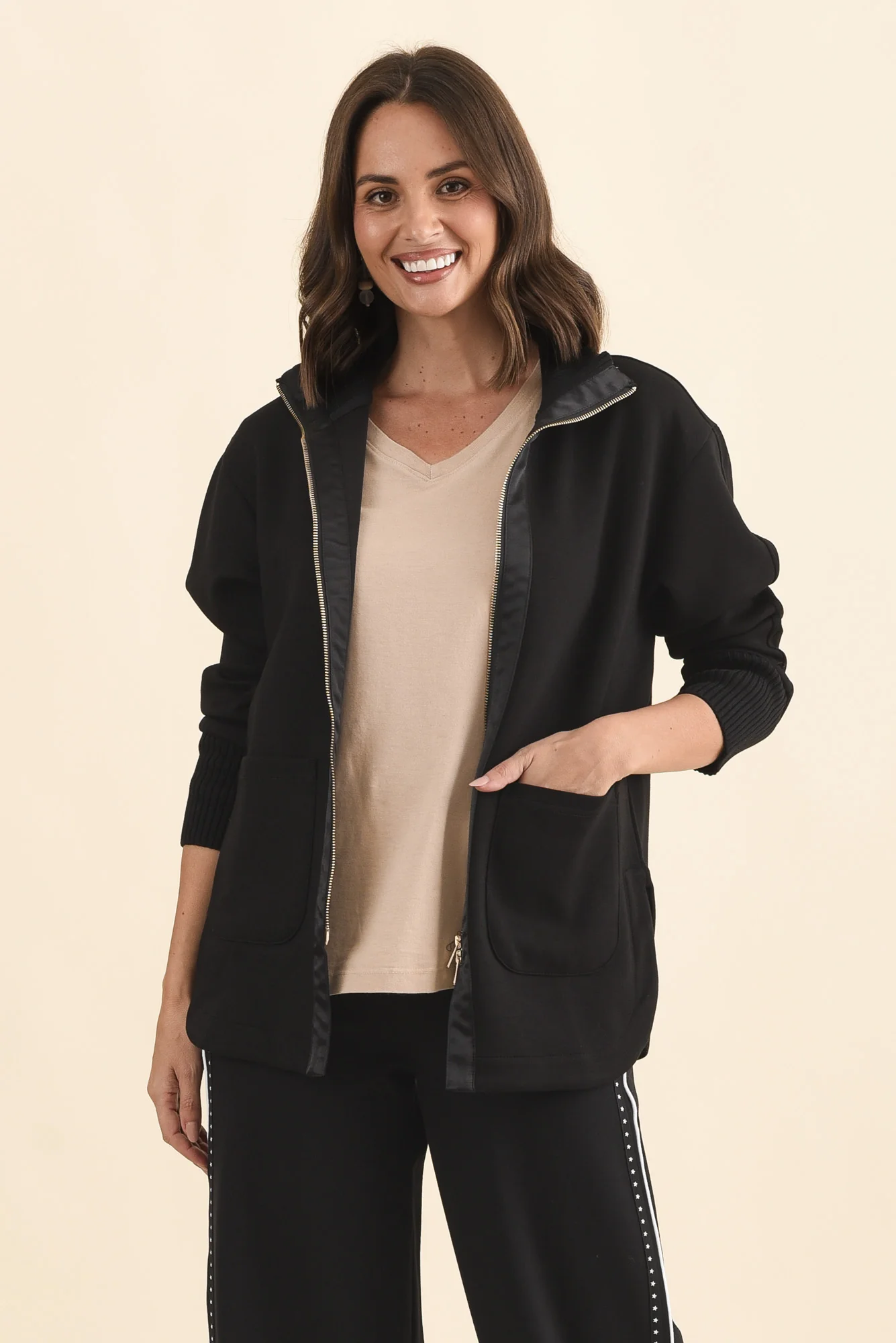 Sabi Black Zip Sweatshirt