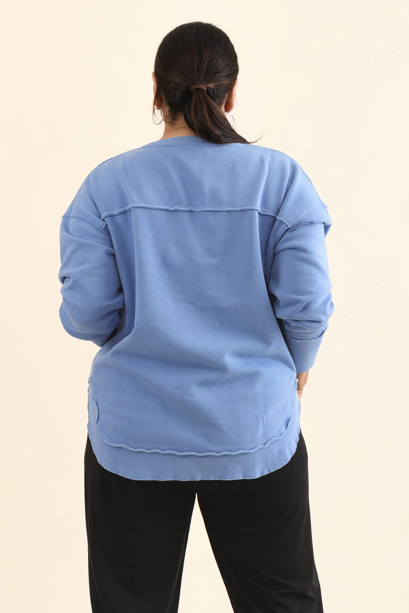 Signature Blue Cotton Crewneck Sweatshirt - Image 5