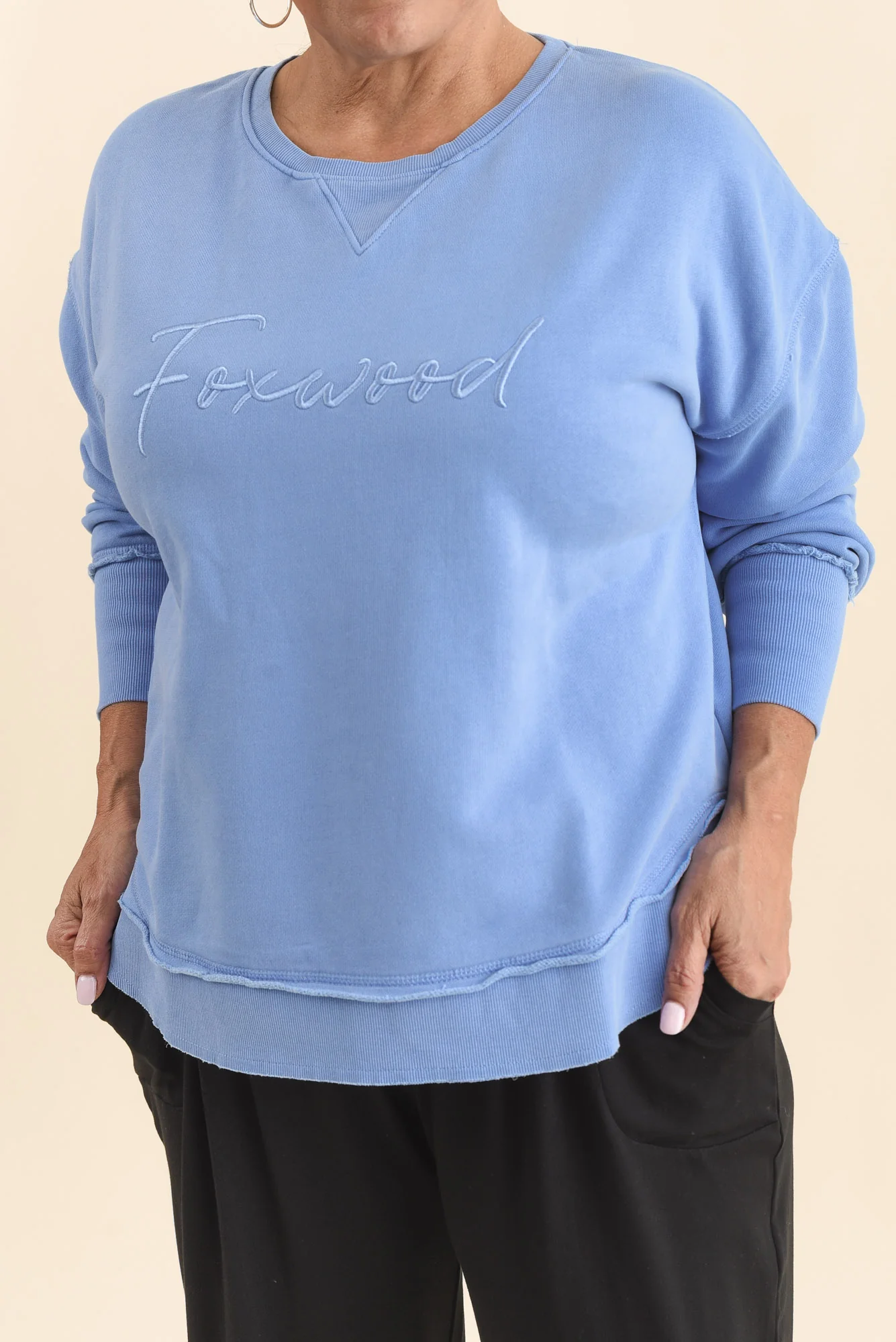 Signature Blue Cotton Crewneck Sweatshirt - Image 6