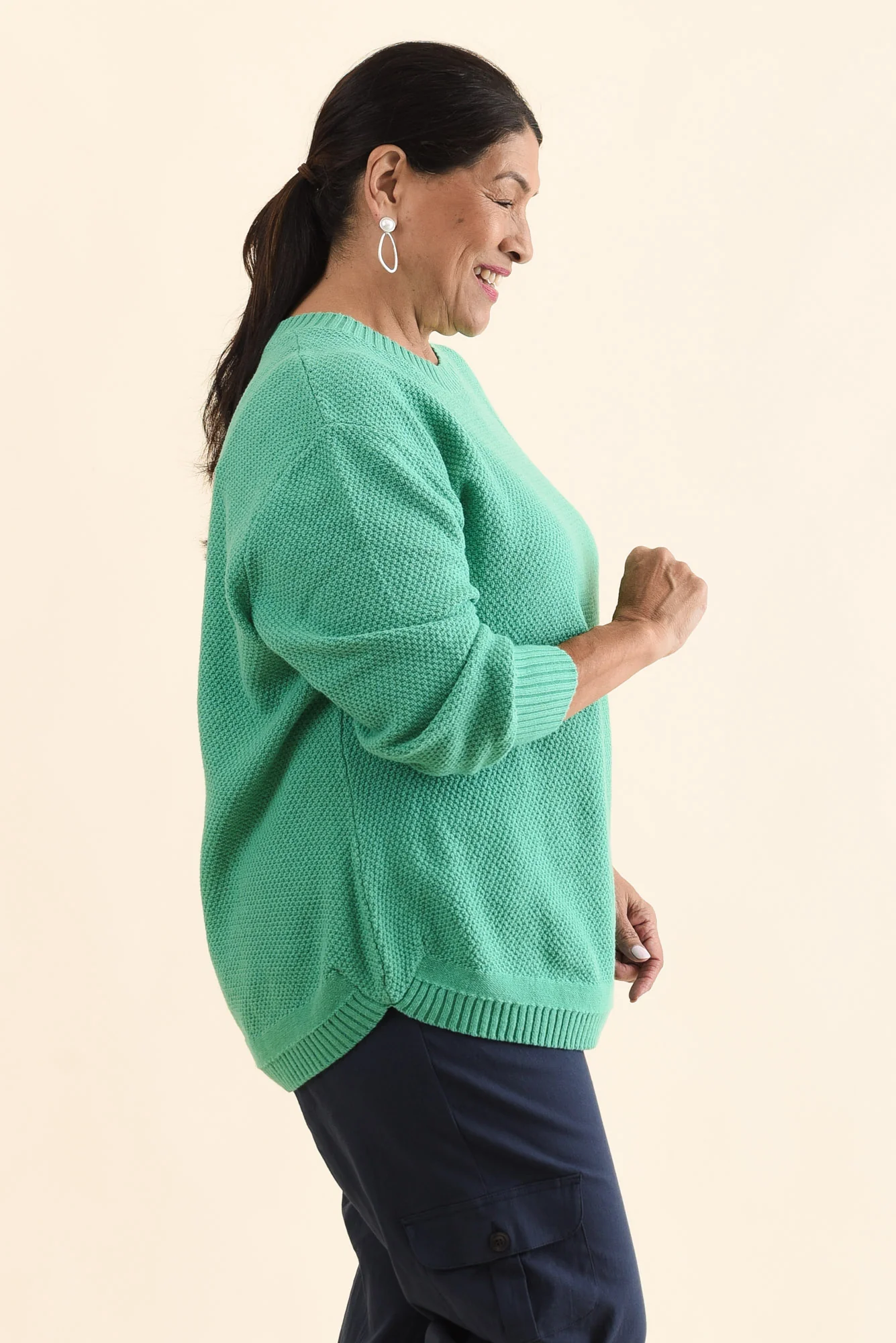 Skylar Green Cotton Blend Knit Jumper - Image 10