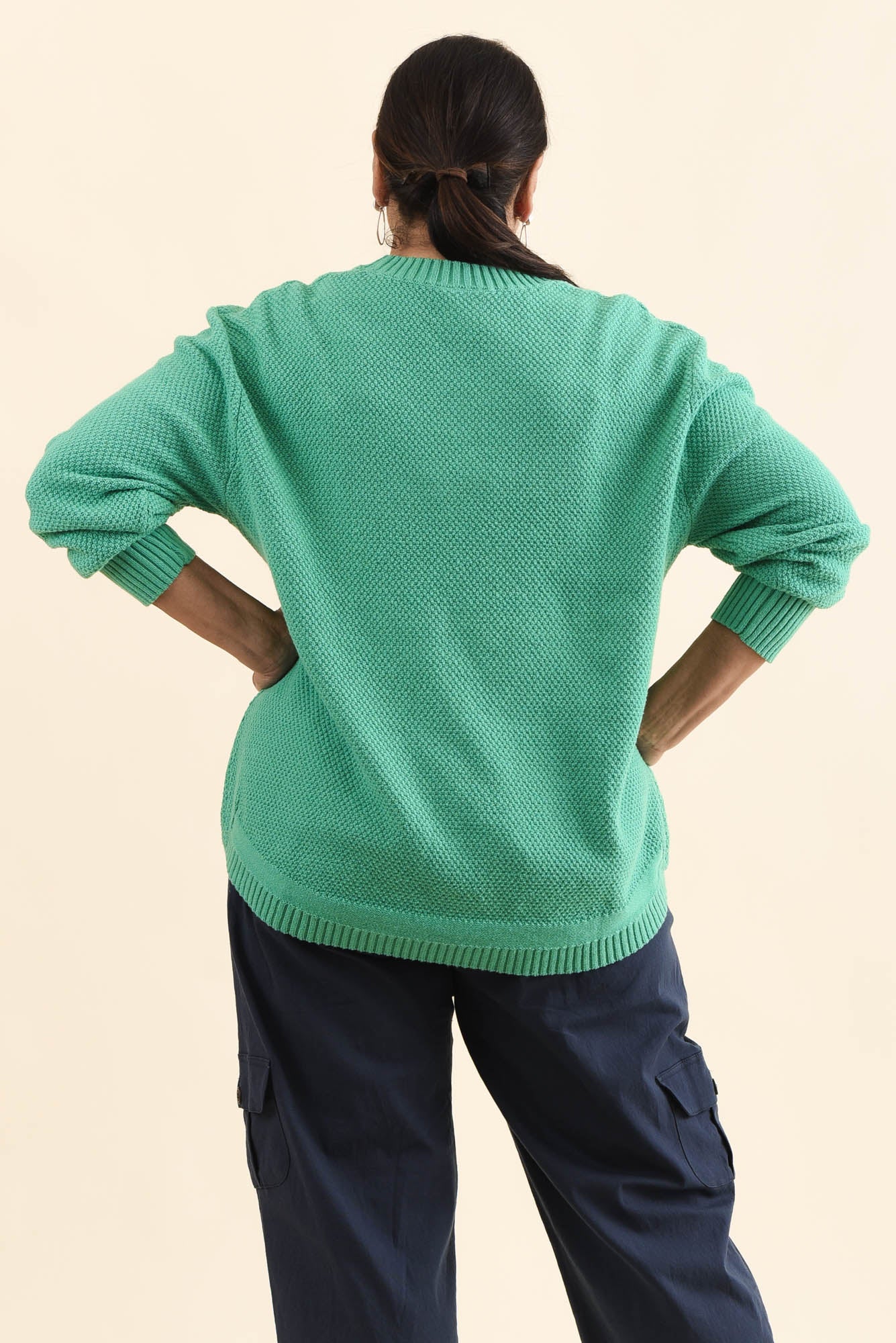 Skylar Green Cotton Blend Knit Jumper - Image 11